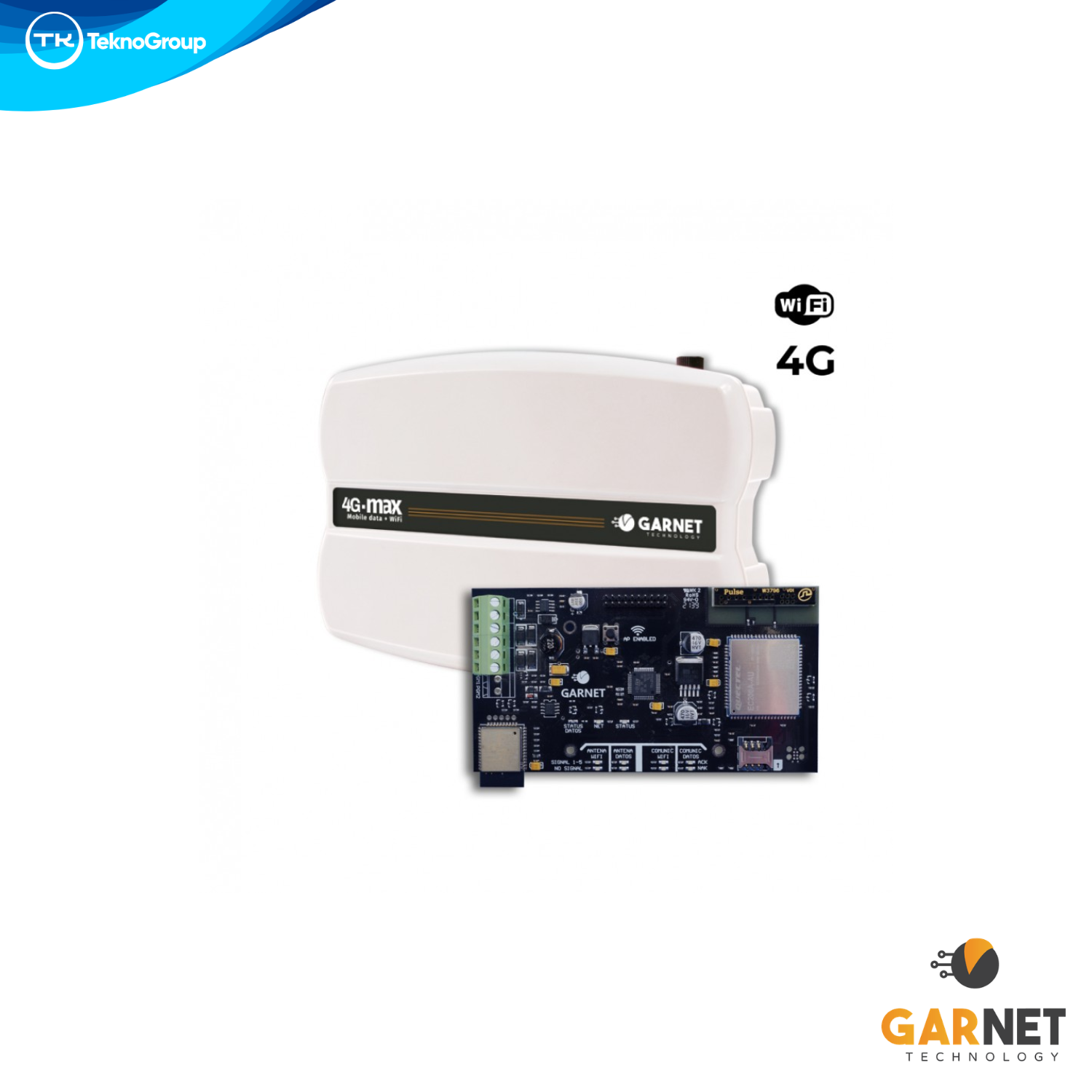 Módulo Comunicador Garnet WiFi + 4G Celular - Automonitoreo y Monitoreo Profesional, Compatible Paneles Garnet y DSC PowerSeries