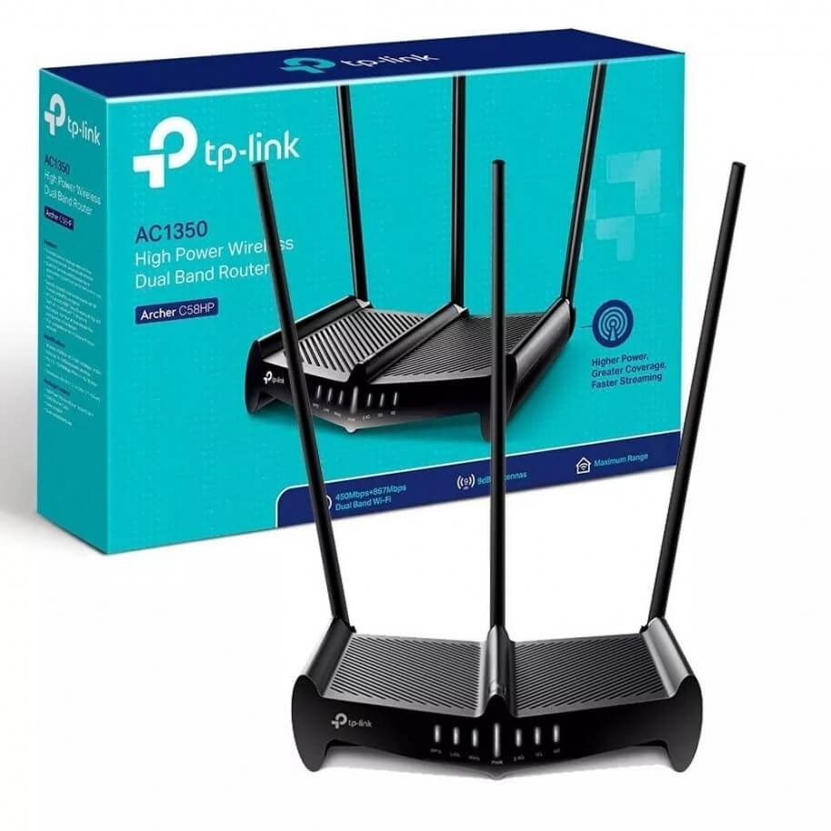 AC1350 HIGH POWER WI-FI ROUTER, 867MBPS AT 5GHZ + 450MBPS AT 2.4GHZ , INDEPENDENT HIGH POWER AMPLIF * ARCHER C58HP
