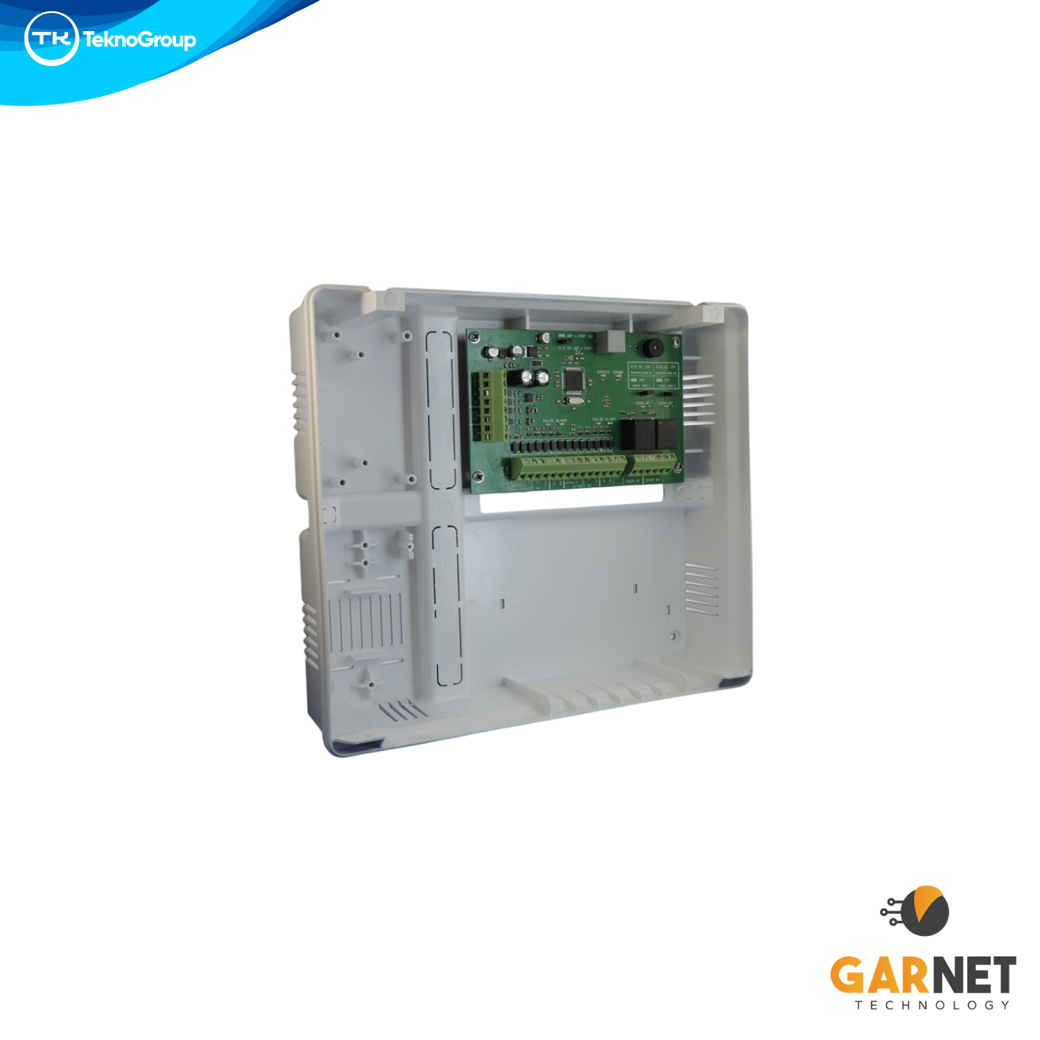 Placa Controladora de Accesos para 2 Puertas Garnet con Gabinete - Gestión de Lectores Wiegand y RS485, Entradas y Salidas de Relé