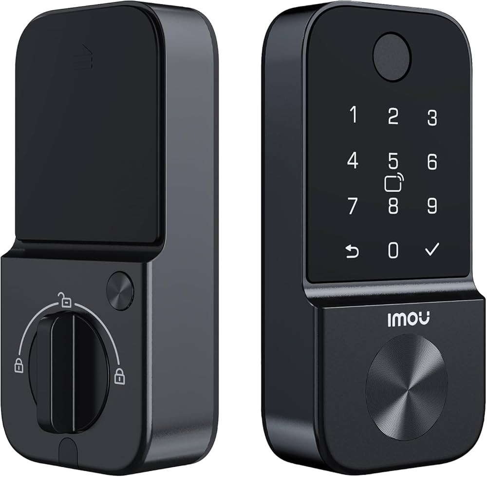 CERRADURA INTELIGENTE | EXTERIOR/INTERIOR | HUELLA DIGITAL | CODIGO NUMERICO | TARJETA RFID | APP IMOU | BLUETOOTH 5.0 | VOZ GUIADA | COMPATIBLE CON PUERTAS DE 45 A 95 MM | BATERIA AA 4X | ALARMA ANTI-SNOOPING | EMERGENCIA MICRO USB | CUBO1 | IMOU