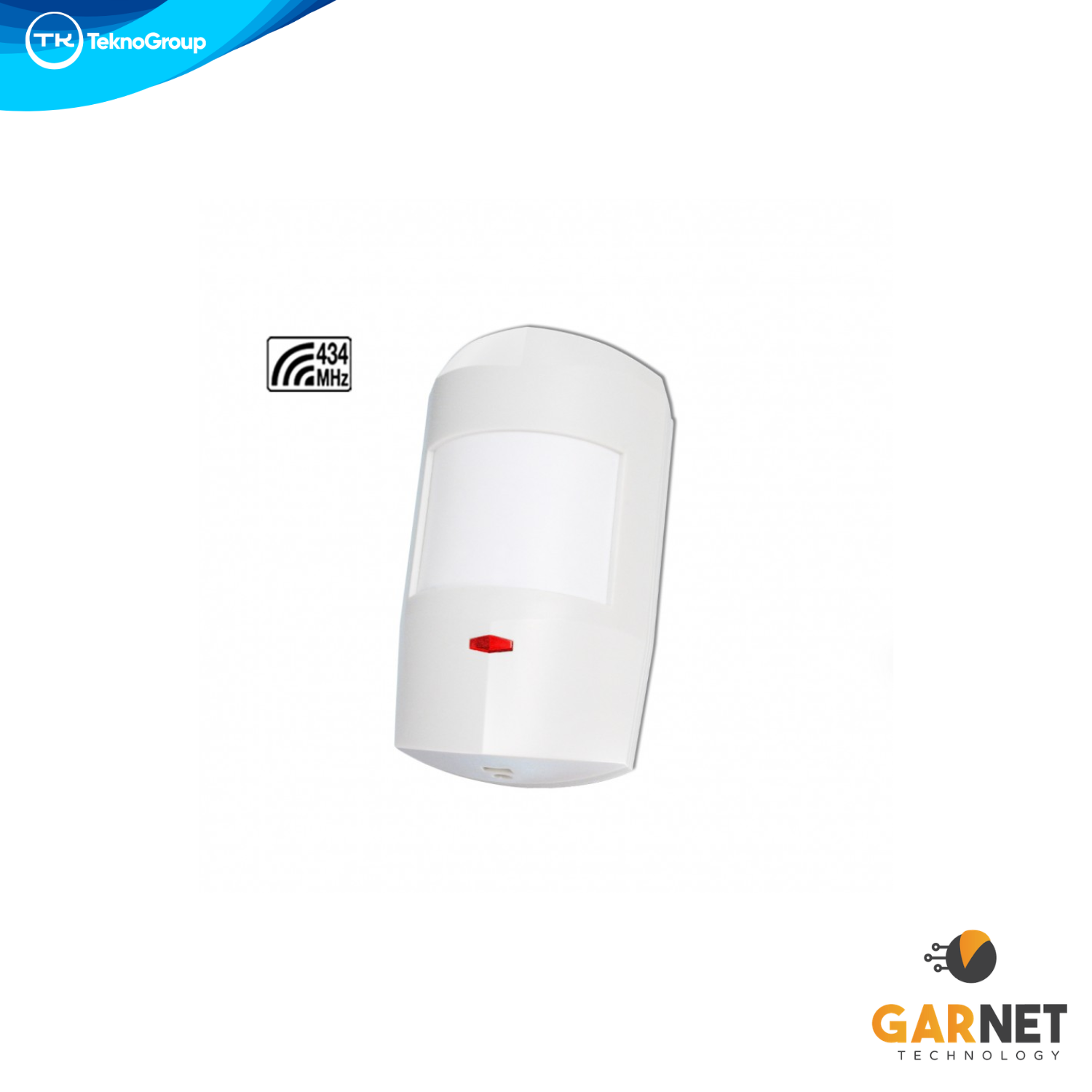 Detector Infrarrojo Digital Inalámbrico Garnet - Sensor de Movimiento Interior 11x11m 90°, Compatible Teclados y Paneles RF, Batería CR123A
