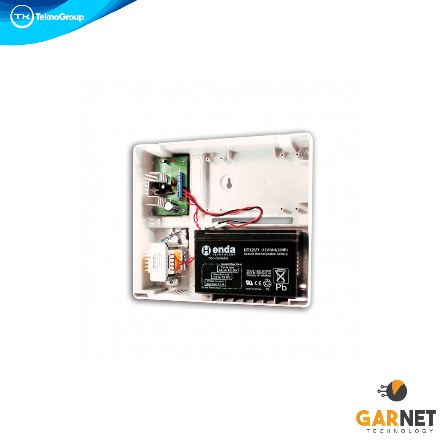 Fuente de Alimentación Auxiliar Supervisada Garnet 1.5A - Conexión por Bus de Datos, Incluye Gabinete Plástico y Transformador
