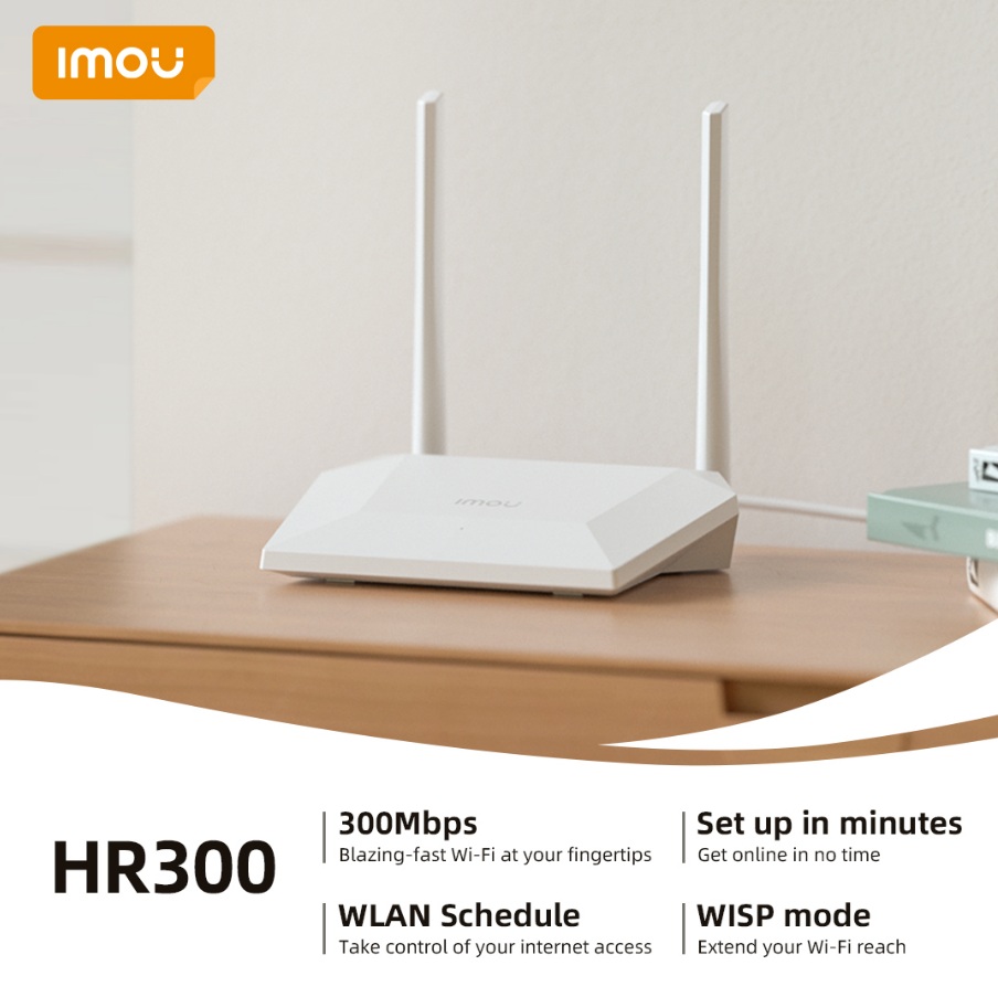 ROUTER | 1 PUERTO WAN & 3 PUERTOS LAN | 300MBPS | DOBLE ANTENA | HR300 | IMOU