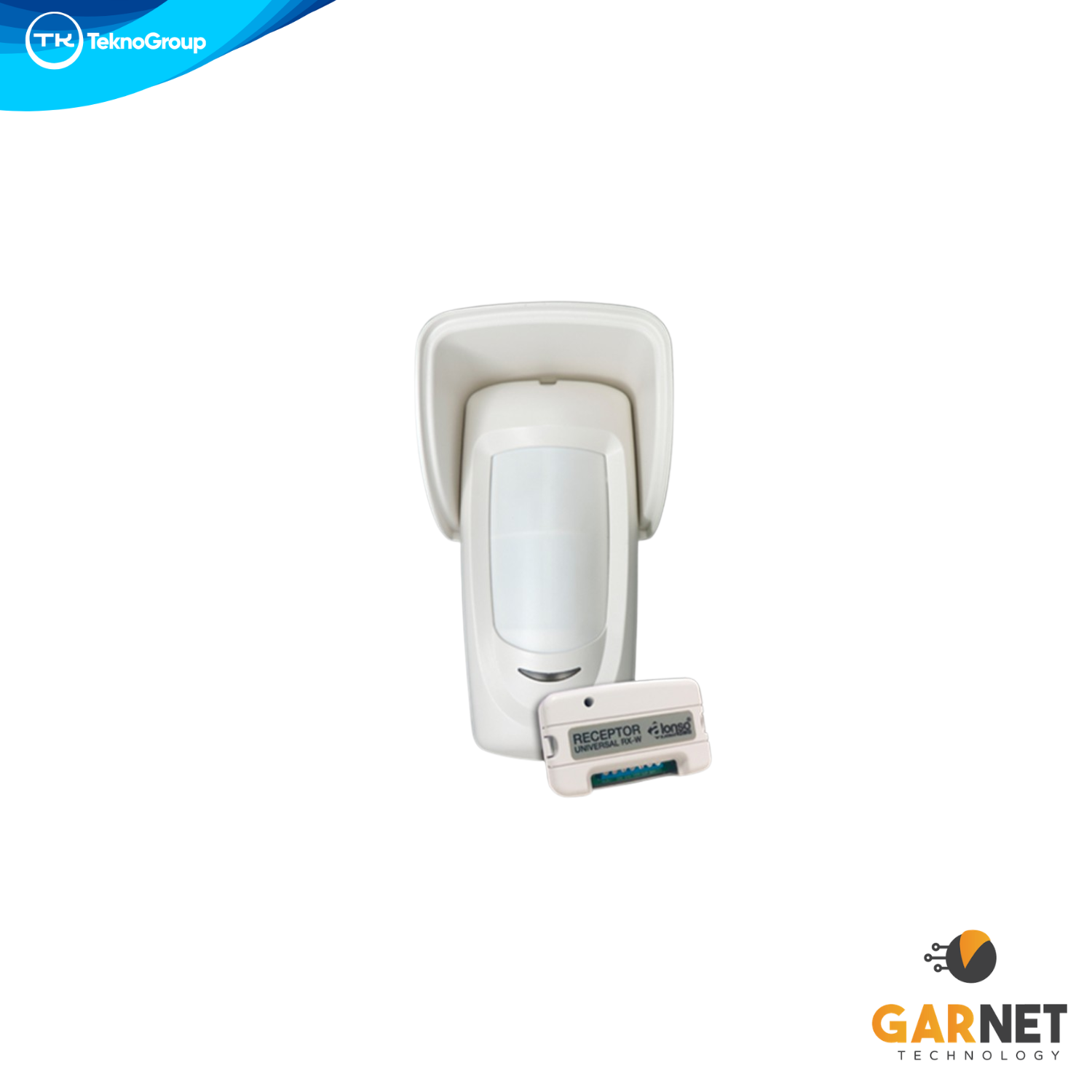 Detector Infrarrojo Exterior Inalámbrico Universal Garnet - Incluye Receptor RX-W, 3 Lentes (Pet 40kg, Cortina H y V), 2 Baterías CR123A
