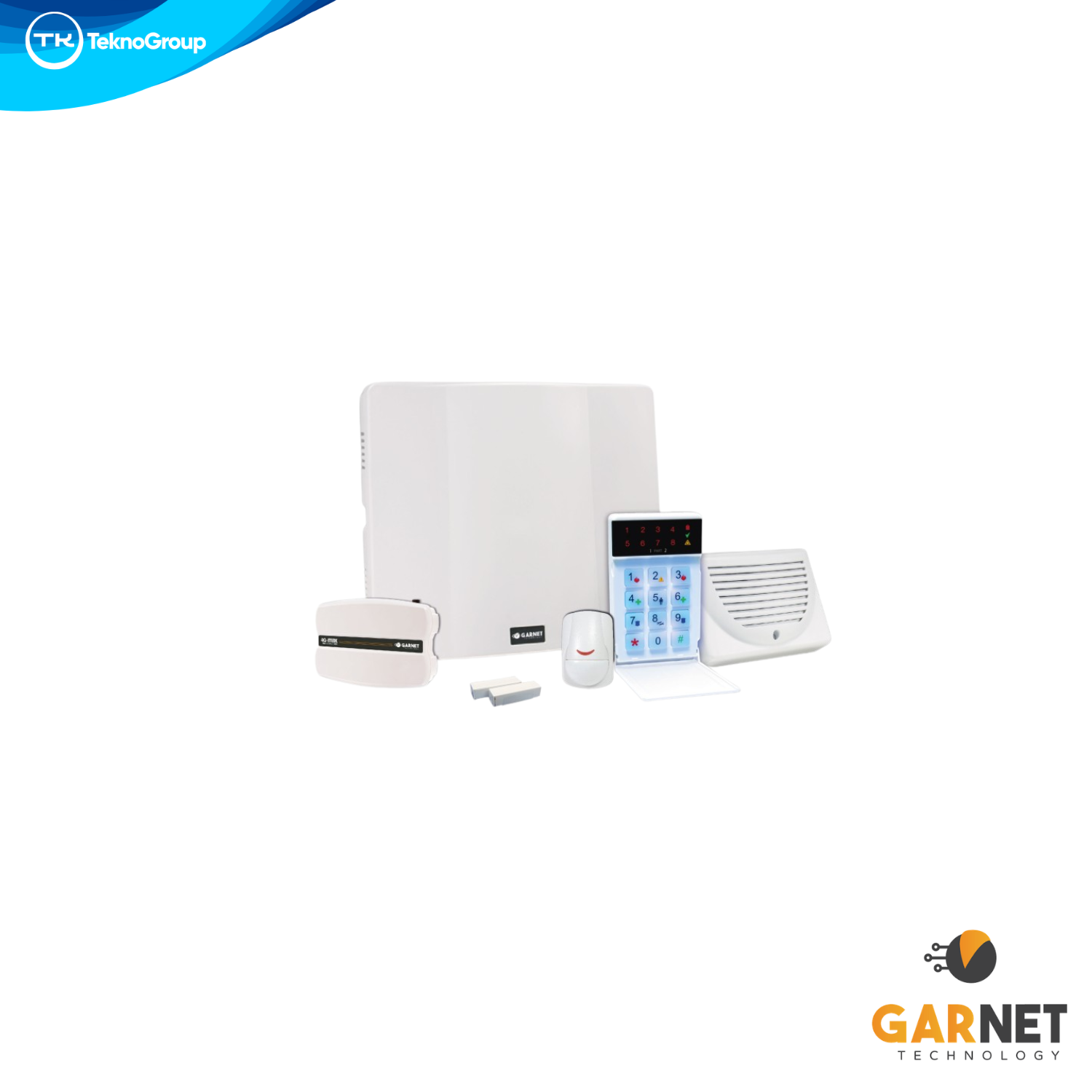 Kit de Alarma Dual WiFi y 4G Garnet - Central PC-732 32 Zonas, Teclado LED, Comunicador Dual, Sensor PIR Pet, Magnético, Sirena y Caja