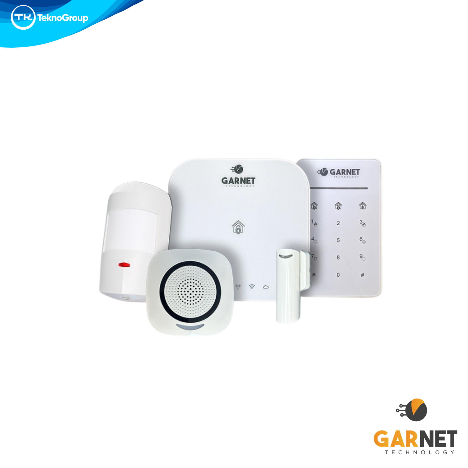 Kit de Alarma Inalámbrico Garnet Innova Safe Dual WiFi y 4G - Central Todo en Uno, Teclado RF, Sirena, Sensor PIR Pet, Magnético y Fuente