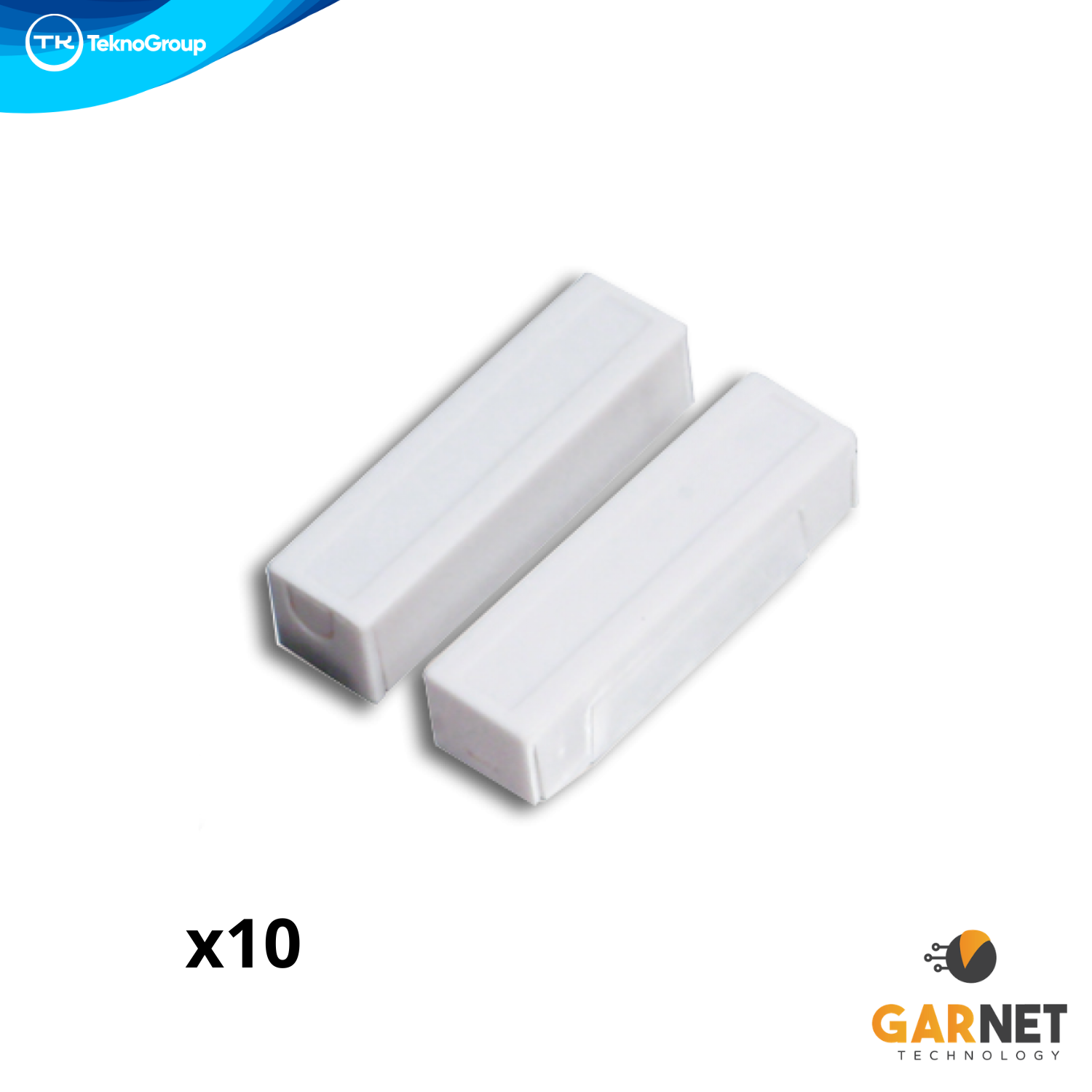 Sensor Magnético Cableado de Sobreponer Garnet con Bornes a Tornillo - Detector de Apertura para Puertas y Ventanas, Pack por 10 Unidades