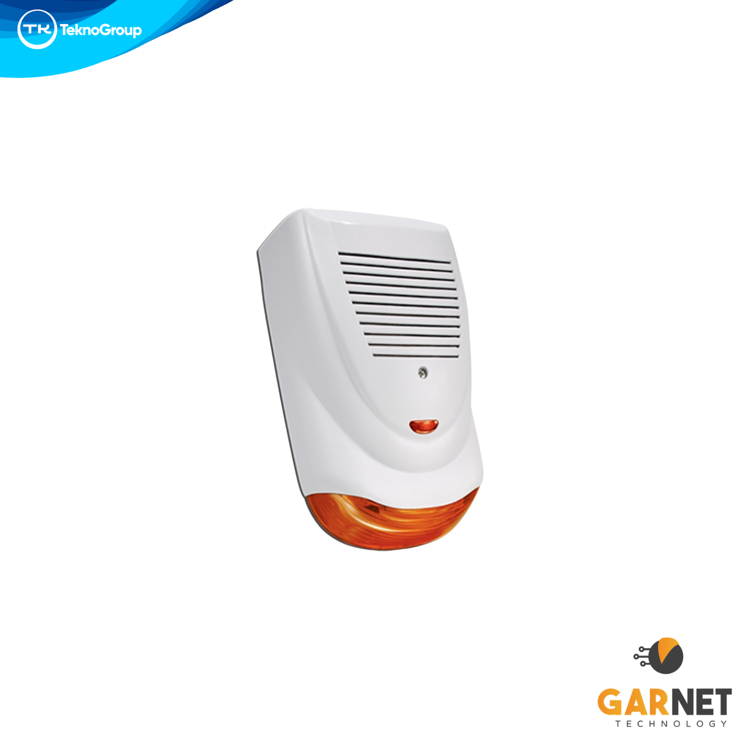 Sirena de Exterior Magnetodinámica Autoalimentada con Flash Garnet - 118 dB de Potencia, Doble Tamper, Chapa Metálica y Gabinete con Filtro UV