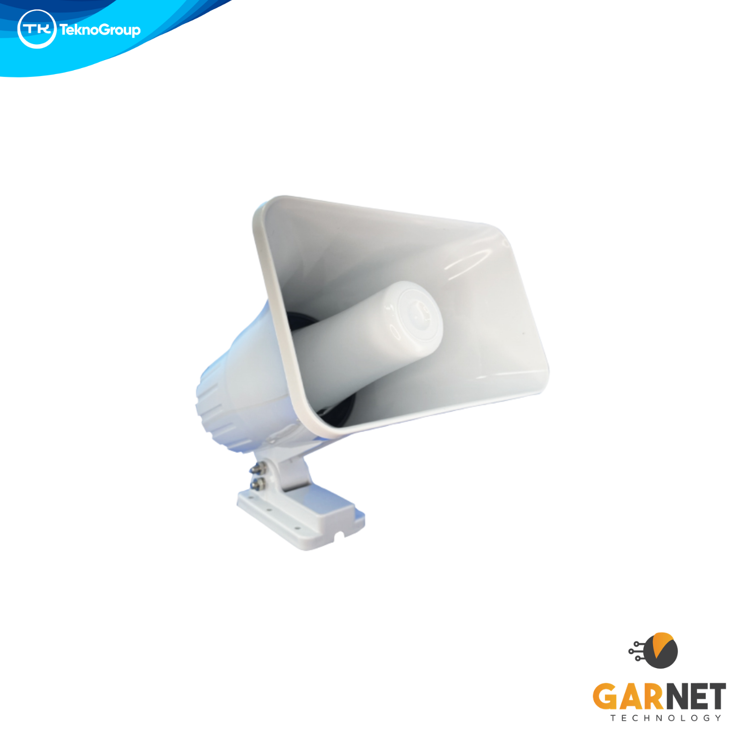 Sirena de Exterior Exponencial Tipo Náutica Garnet 30W - 2 Tonos Seleccionables, Alimentación 12V, Apta Intemperie para Alarma Vecinal