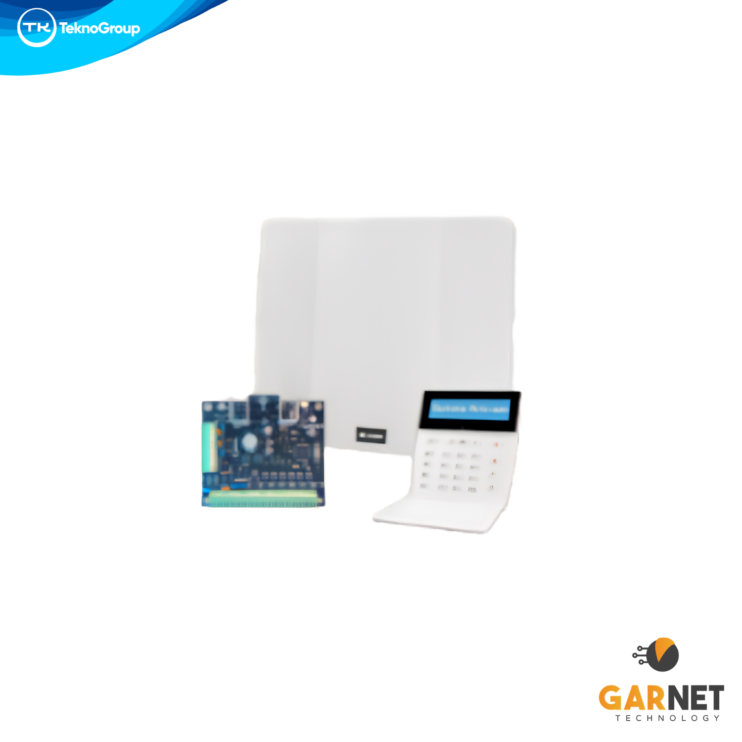 Central de Alarma Híbrida Garnet 7 a 32 Zonas - 2 Particiones, Teclado LCD con Receptor RF Integrado, Gabinete, Transformador y Accesorios
