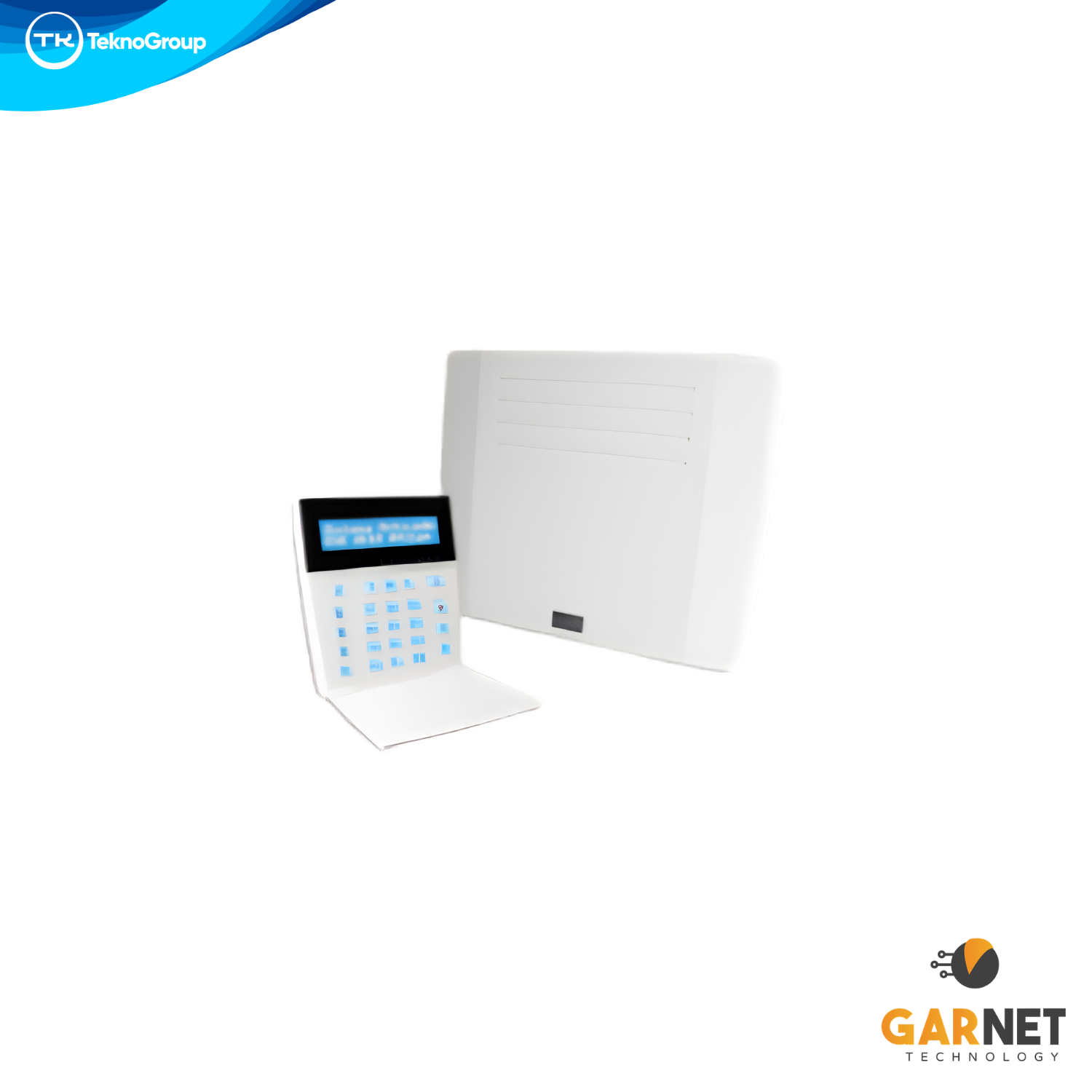 Central de Alarma Garnet 8 a 32 Zonas - 4 Particiones, Comunicador Telefónico, Teclado LCD con Receptor RF Integrado, Gabinete y Transformador