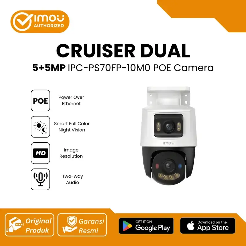 PS70F | CAMARA DOMO IP POE | 10MP | 5MP + 5MP | 2.8MM | FULL COLOR | MICROSD HASTA 512GB | AUDIO 2 VIAS | RJ45 | IR 30M | SIRENA | PS70FP-10M0 | IMOU 2