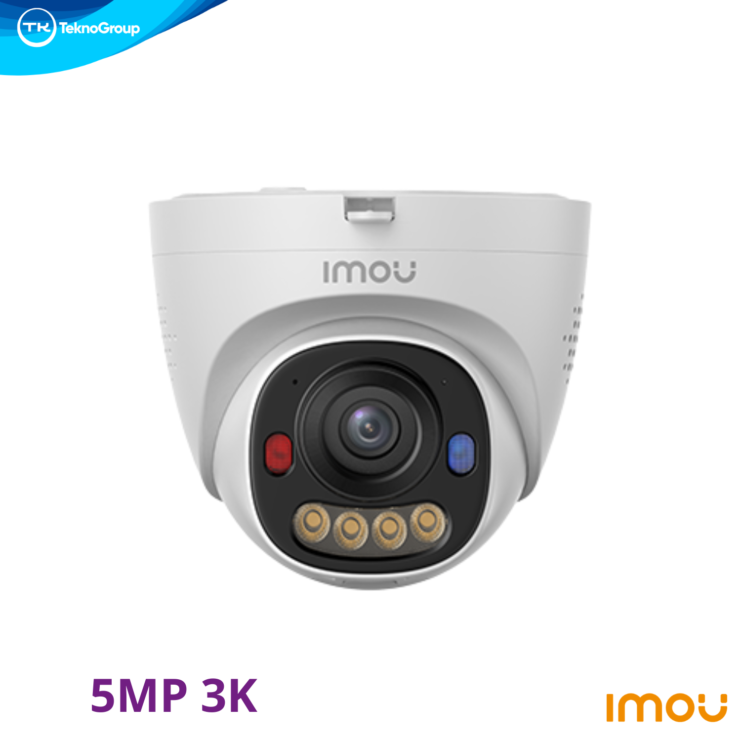 Cámara IP Domo PoE Exterior Imou 5MP 2.8mm PS8E-5V0 - Full Color, Audio 2 Vías, Sirena Disuasiva, MicroSD 512GB