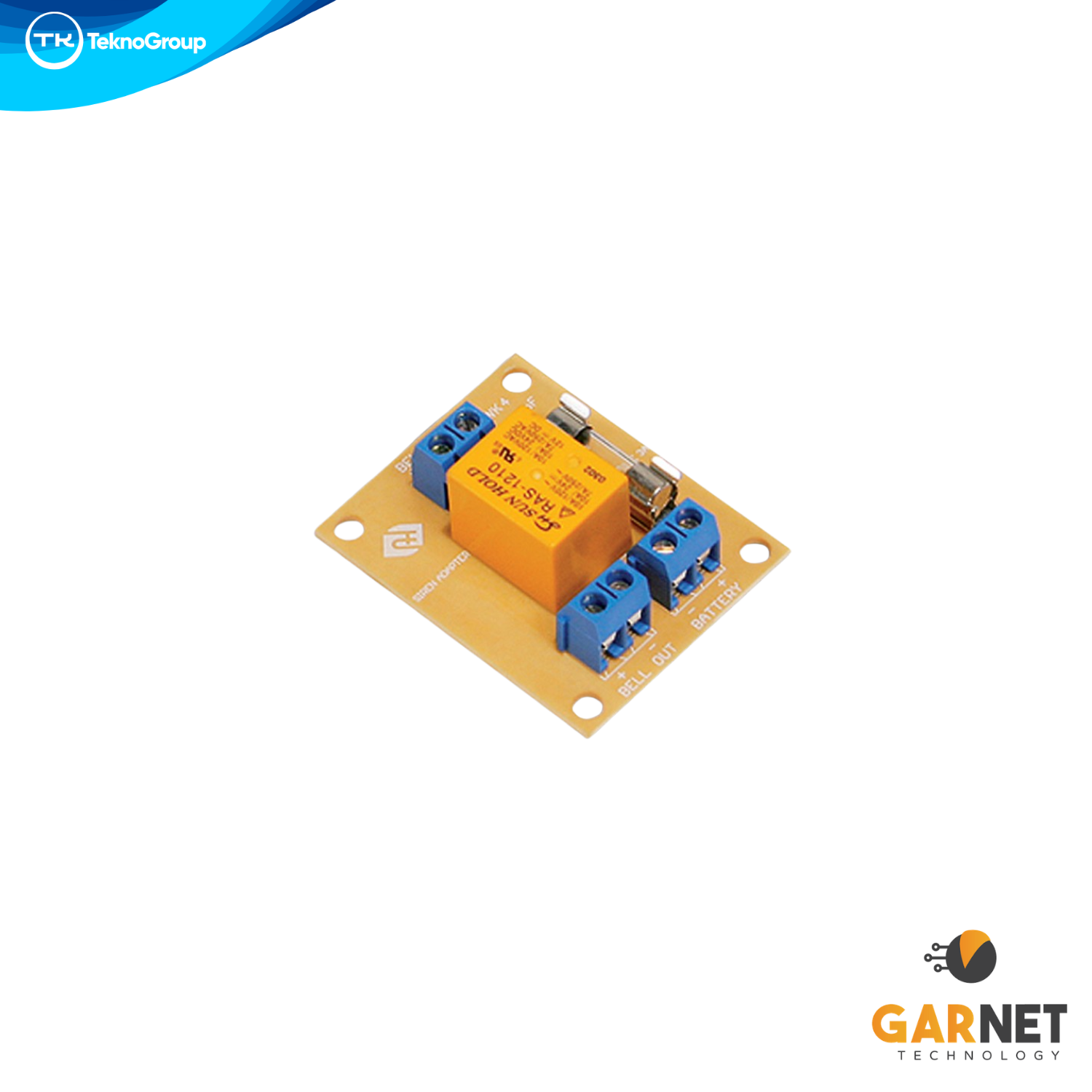 Módulo de Relé Auxiliar para Salida de Sirena Garnet - Placa de Aislamiento y Potencia para Sirenas, Reflectores y Cargas Auxiliares
