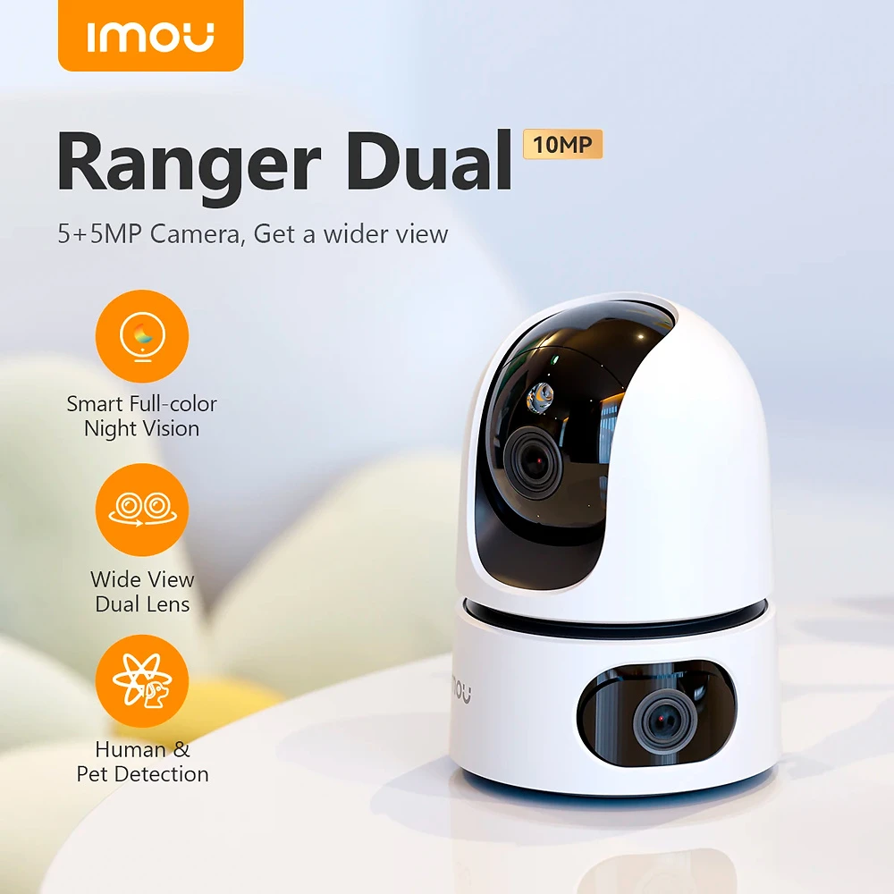 RANGER DUAL | CAMARA DOMO DUAL IP WIFI | 10MP | LENTE 3.6MM | IR 15M | FULL COLOR | AUDIO 2 VIAS | DETECCION DE RUIDOS POR DECIBELES (EJ: LLANTO DE BEBE) | SMART TRACKING | MICROSD HASTA 256GB | S2XP-10M0WED | IMOU 2
