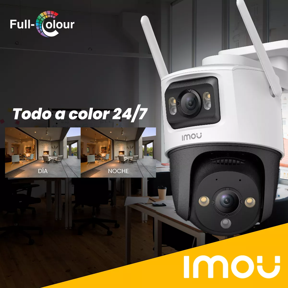 CRUISER DUAL | CAMARA DOMO IP WIFI | 10MP | IR 30M | AUDIO 2 VIAS + SIRENA 110DB | LENTE 3.6MM | SMART TRACKING | FULL COLOR | MICROSD HASTA 256GB | PTZ 5MPX + LENTE FIJO 5MPX | S7XP-10M0WED | IMOU 2