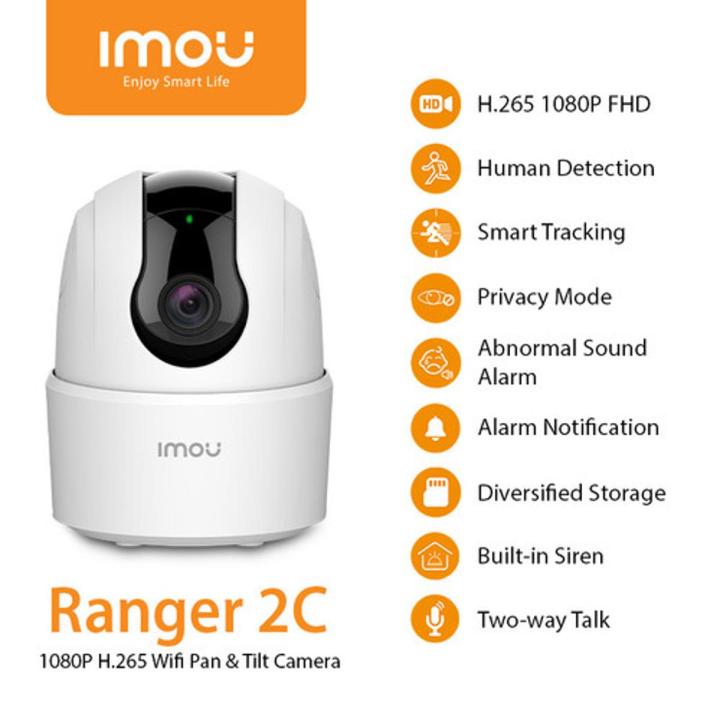 RANGER 2C | CAMARA DOMO IP WIFI | INTERIOR | 2MP | DETECCION HUMANA | SIRENA 110DB (ALARMA HUMANO) | AUTOTRACKING | H.265 | IR 10M | AUDIO 2 VIAS | LENTE 93º | MICRO SD 256GB (TARJETA NO INCLUIDA) | FUENTE 5V INCLUIDA | TA22CP-G | IMOU 3