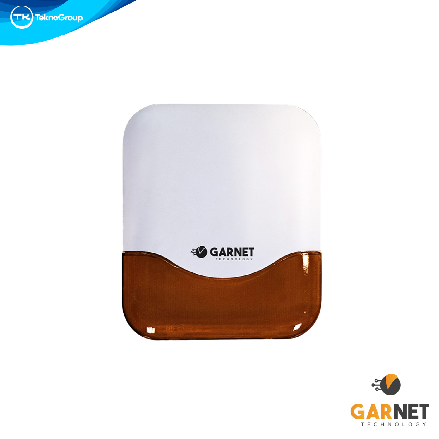 Sirena de Exterior Cableada con Flash LED Garnet - 118 dB de Potencia, Doble Tamper Antisabotaje, Protección UV y Alojamiento para Batería