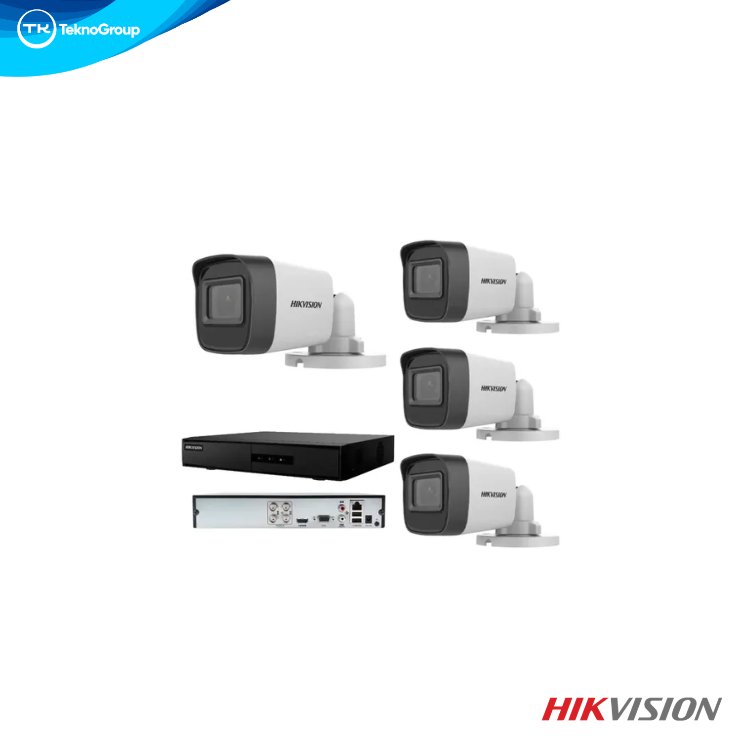 Kit de Seguridad Dahua 4 Cámaras 1080p con Micrófono y DVR XVR1B04-I WizSense - Baluns, Fuente 12V 4A y Splitter