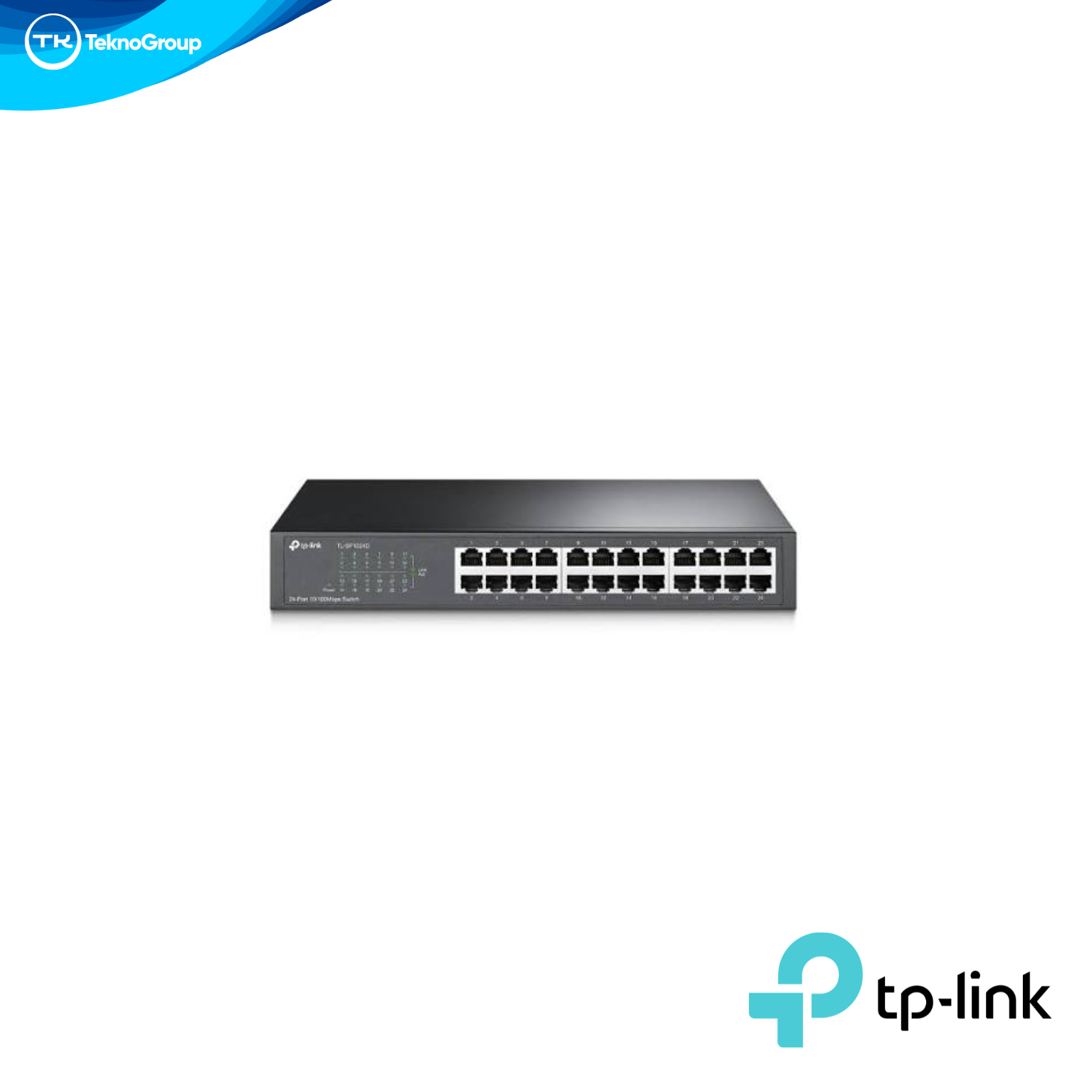 Switch TP-Link TL-SF1024D 24 Puertos Fast Ethernet 10/100 - Chasis Metálico Rack/Escritorio, Sin Ventilador y Plug & Play