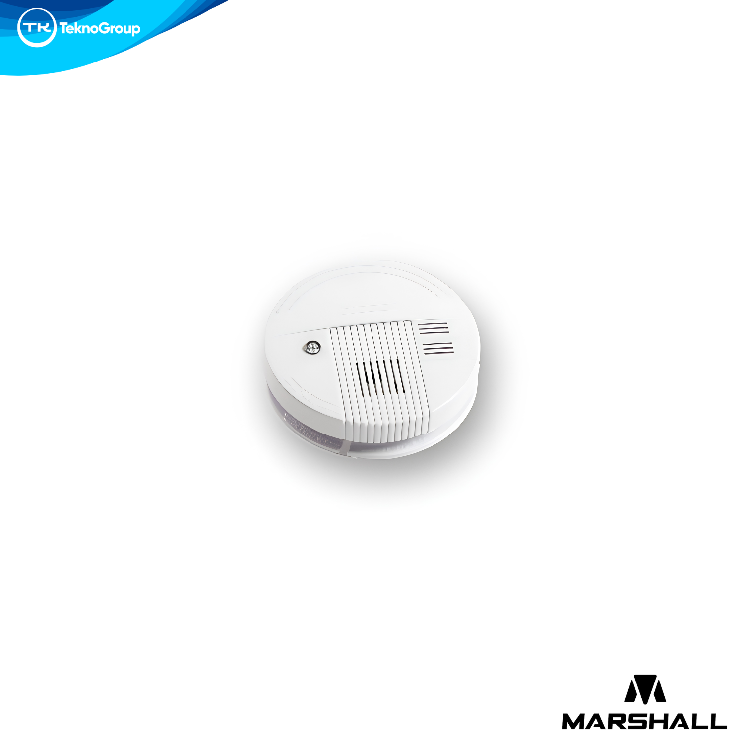 Detector de Humo Inalámbrico Fotoeléctrico Marshall - Sirena Incorporada, Enlace RF Optimizado, Alerta Batería Baja y Batería 9V Incluida