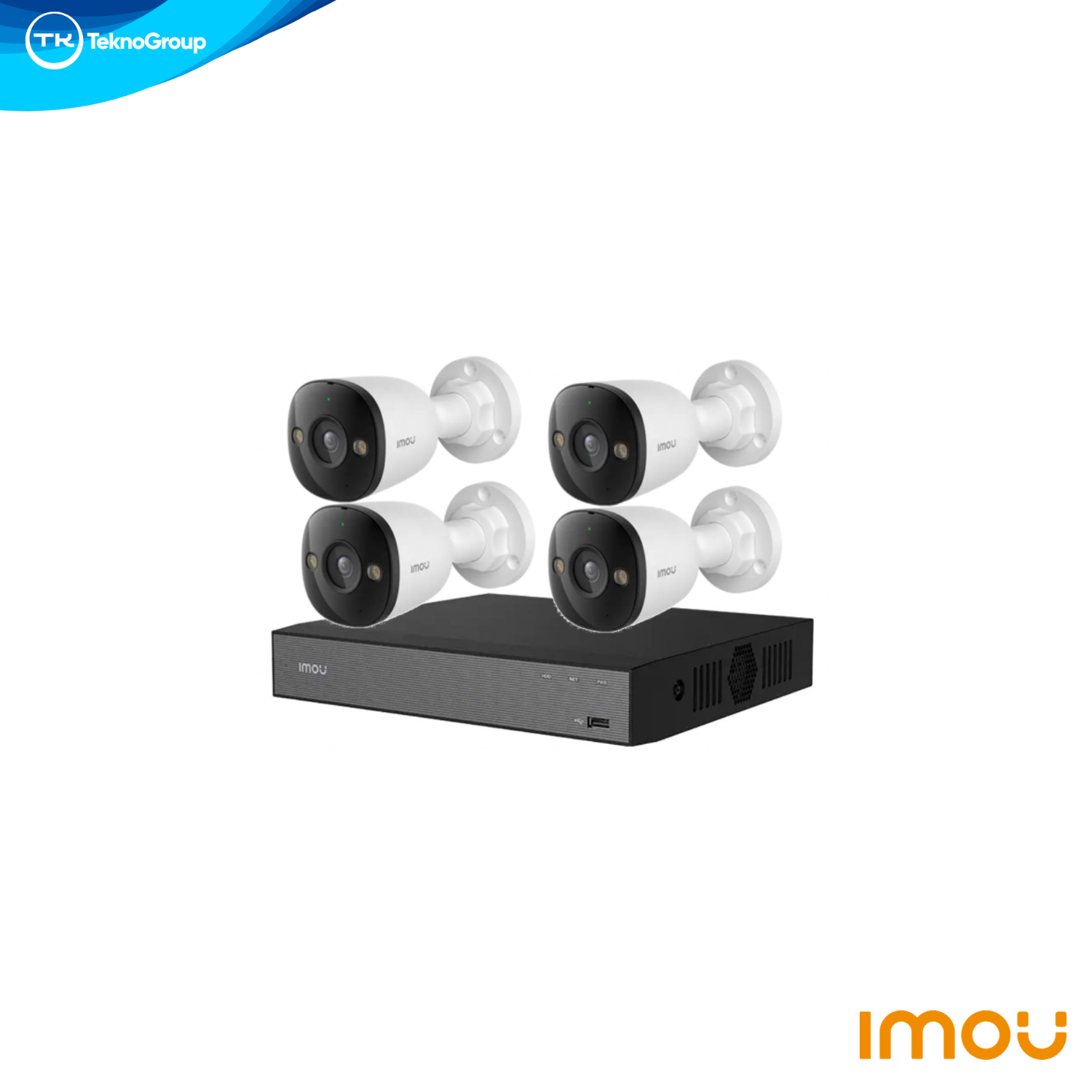 Kit NVR 8 Canales + 4 Cámaras IP Bullet PoE Imou 3MP - PoE Activo, Visión Nocturna, Exterior (KIT-IMOU-POE-4)