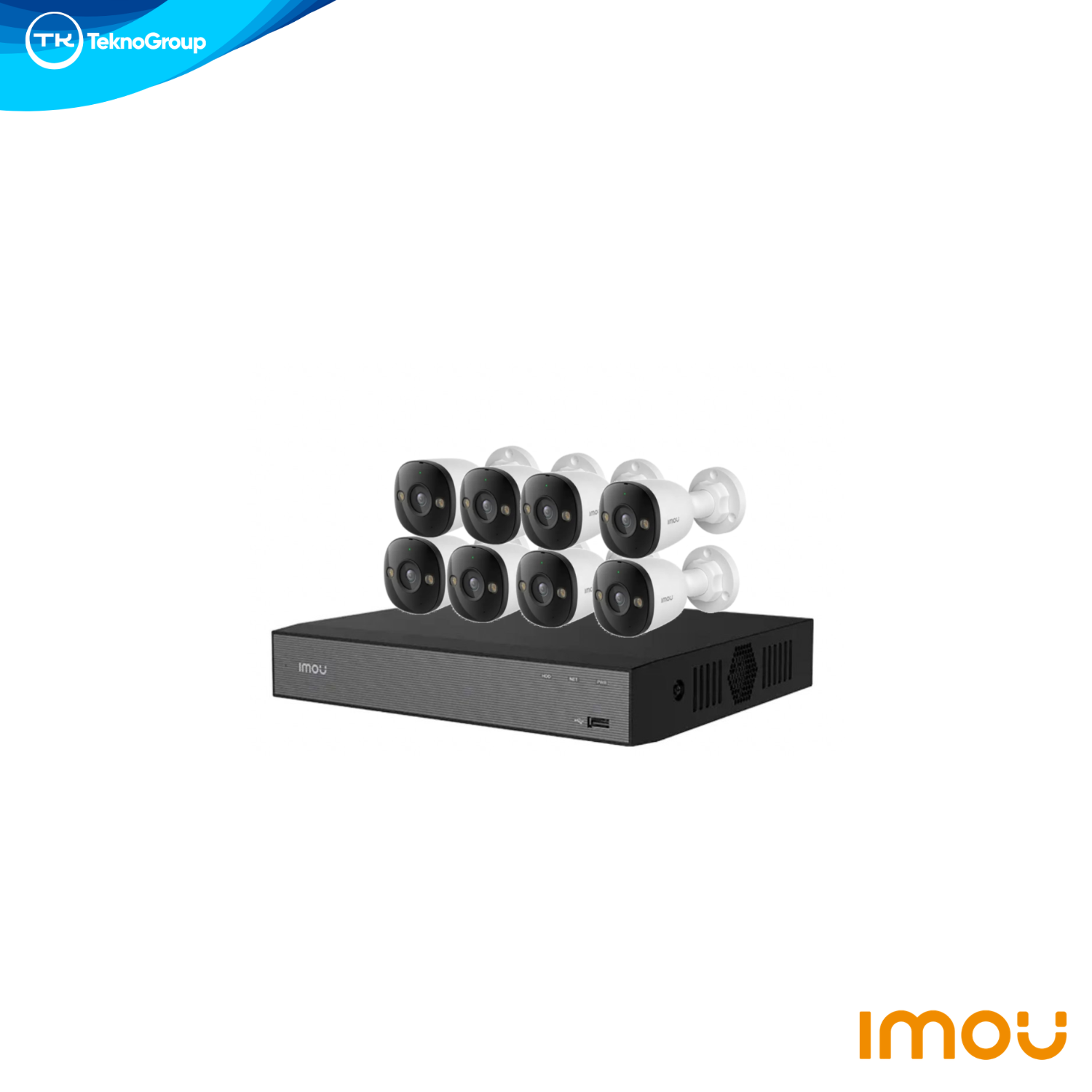 Kit NVR 8 Canales + 8 Cámaras IP Bullet PoE Imou 3MP - PoE Activo, Visión Nocturna, Exterior (KIT-IMOU-POE-8)