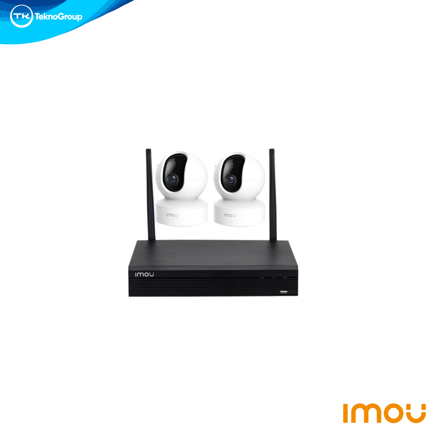 Kit NVR WiFi 4 Canales + 2 Cámaras Domo Móvil IP Imou 2MP - Conexión Inalámbrica, Movimiento PT, Exterior (KIT-IMOU-WIFI-2)