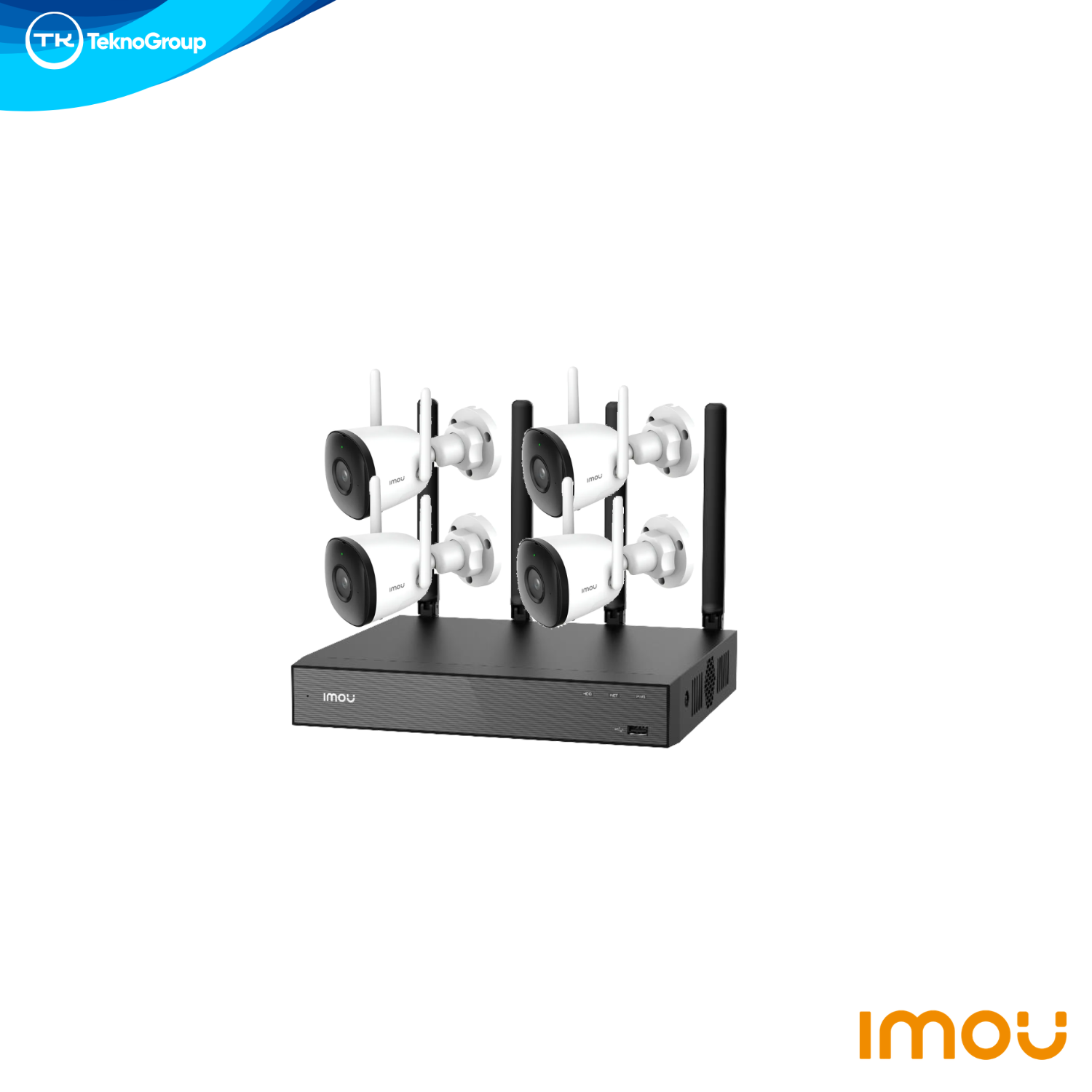 Kit NVR WiFi 8 Canales + 4 Cámaras IP Bullet Imou 3MP - Conexión Inalámbrica, Visión Nocturna, Exterior (KIT-IMOU-WIFI-4)