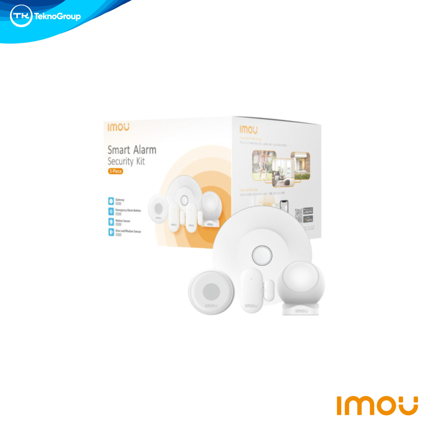 Kit de Alarma Inteligente Inalámbrico Smart Home Imou 5 Piezas - Gateway Zigbee, Sensor Movimiento, 2 Sensores Puerta/Ventana, Botón Pánico