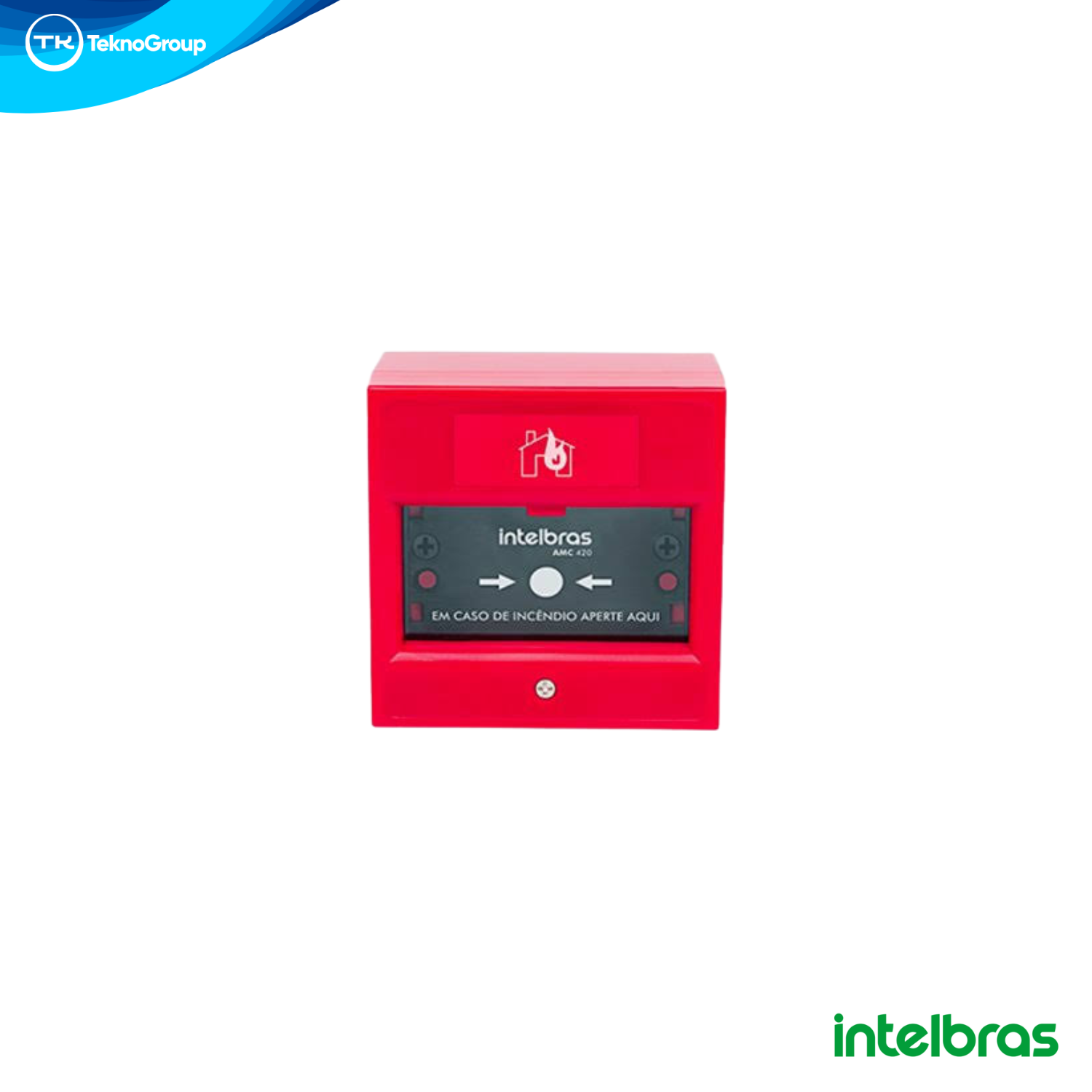 Actuador Manual de Incendio Convencional Intelbras 12V/24V - LED Indicador, Protección UV, Llave de Rearme y Fácil Instalación