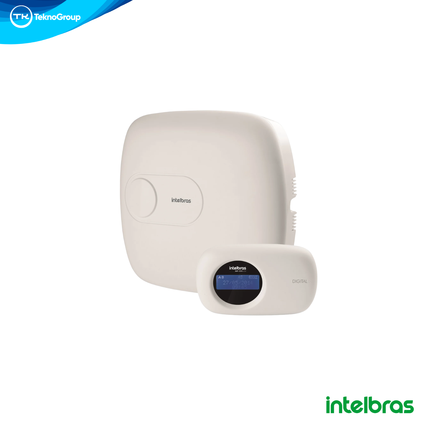 Central de Alarma Modular 64 Zonas Intelbras con Teclado LCD - 8 Cableadas, 48 RF, 3 PGM, Marcador Telefónico y Soporte de Módulos LAN/GSM