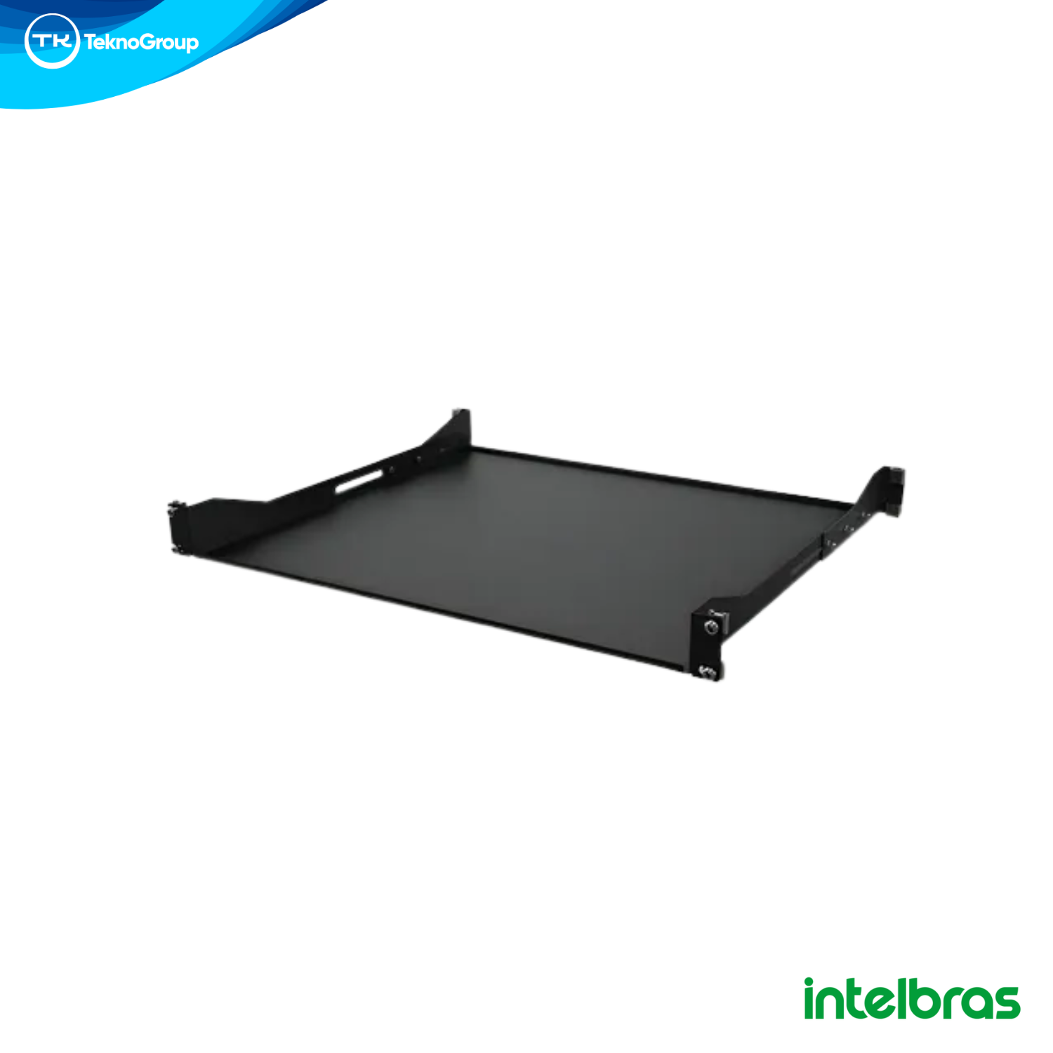 Bandeja Fija para Rack 19 Pulgadas 1U Intelbras - 40 cm de Profundidad, Fijación Frontal, Chapa de Acero Ventilada para Redes y CCTV