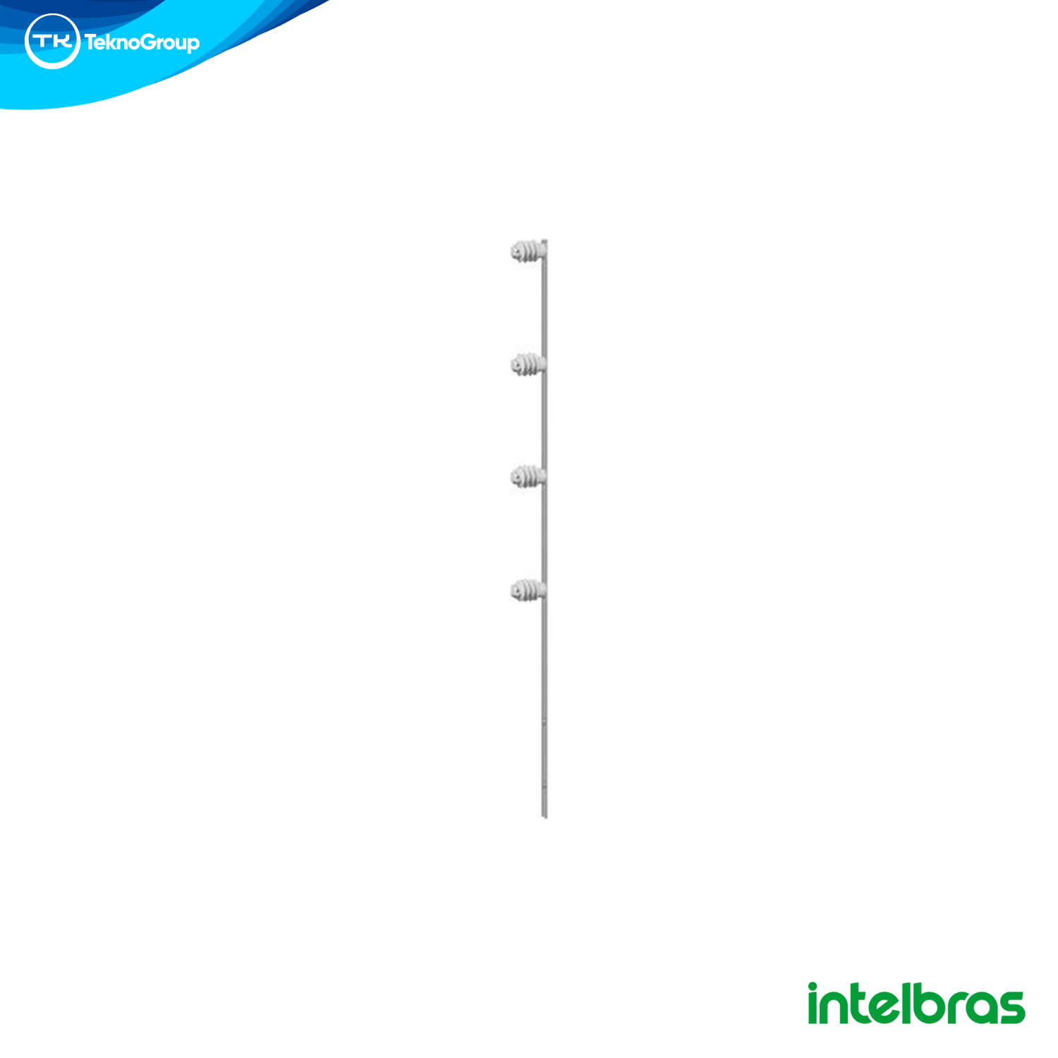 Varilla Chata de Aluminio para Cerco Eléctrico con 4 Aisladores Plásticos Intelbras - Protección UV, Antioxidante y Alta Aislación