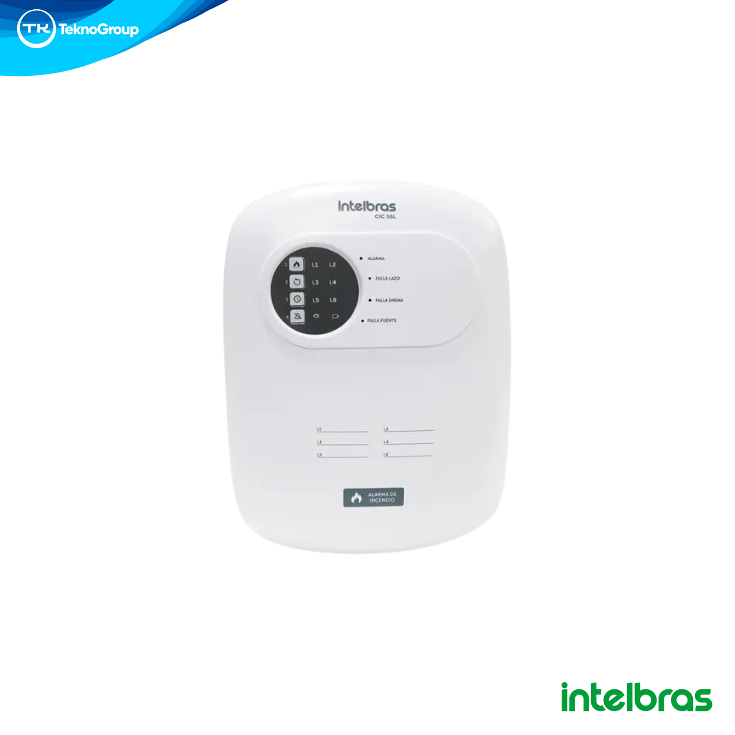 Central de Alarma de Incendio Convencional 6 Lazos Intelbras 12V/24V - Soporta 20 Dispositivos por Lazo, 2 Salidas Relé y Salida Monitoreada