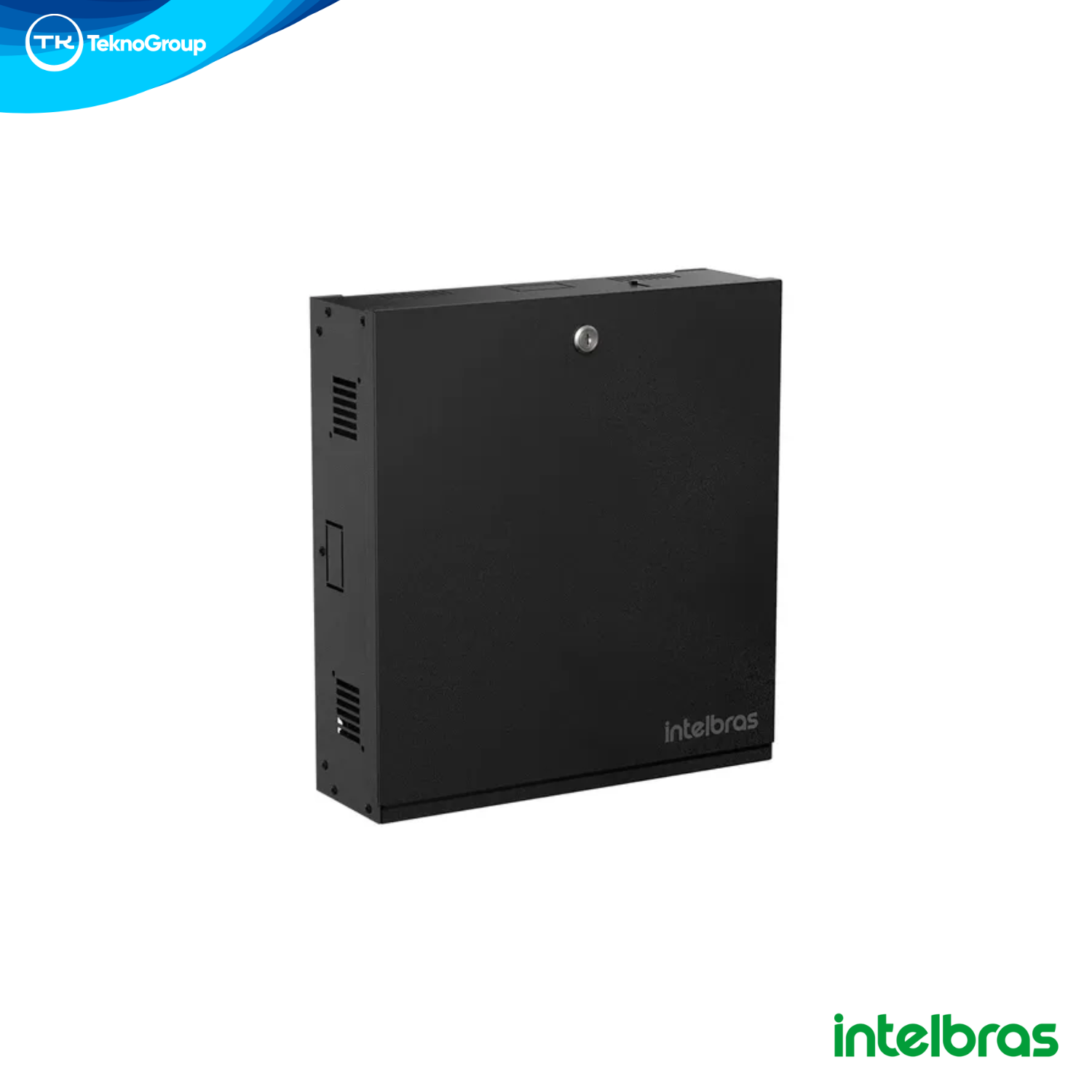 Gabinete Metálico de Chapa Intelbras para CCTV y Switch 376x405.8x114.6mm Color Negro - Alojamiento Seguro, Ventilación y Pasacables