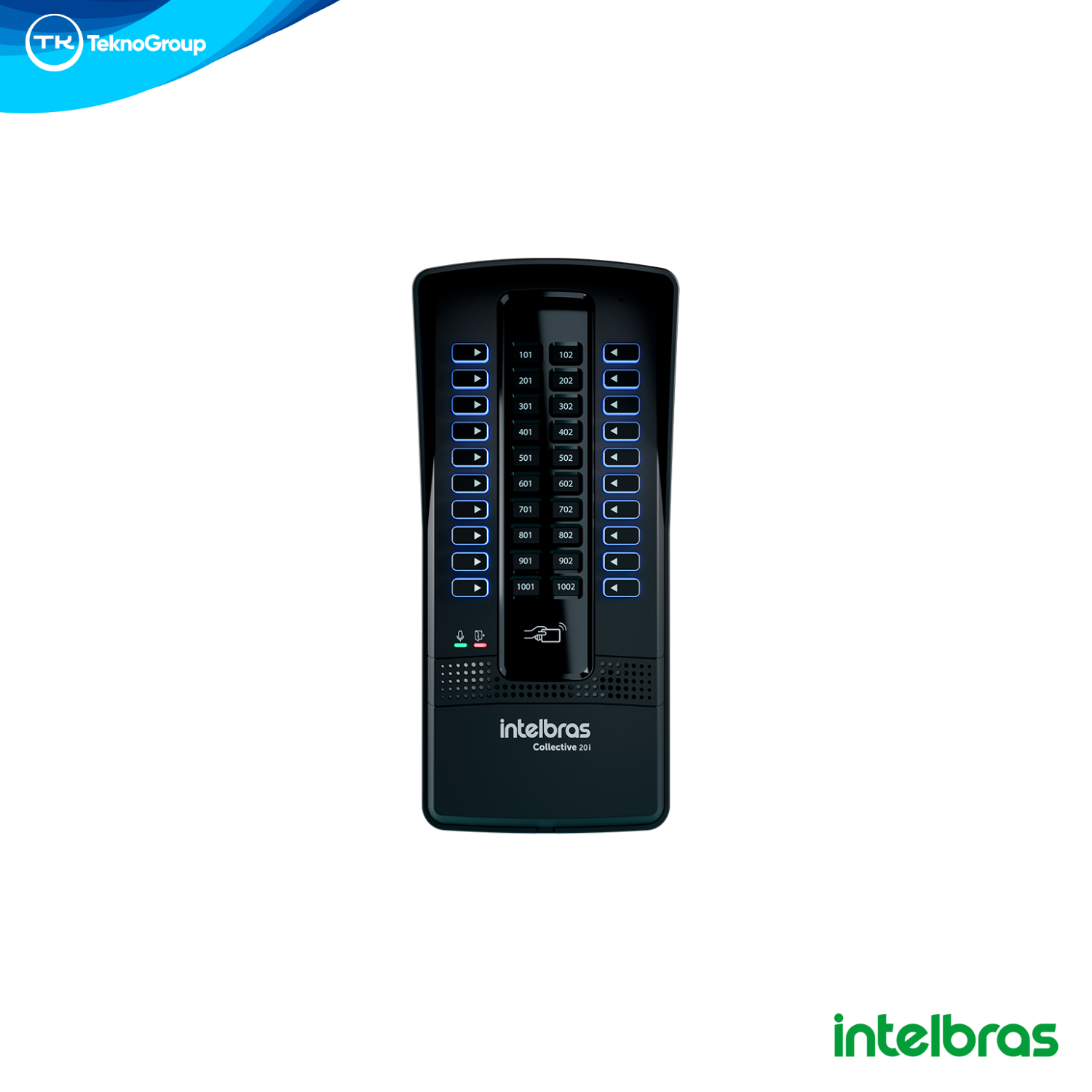Portero Colectivo 20 Departamentos Intelbras con RFID y 2 Relés - Llamadas entre Vecinos, Entradas para 2 Sensores y 2 Pulsadores