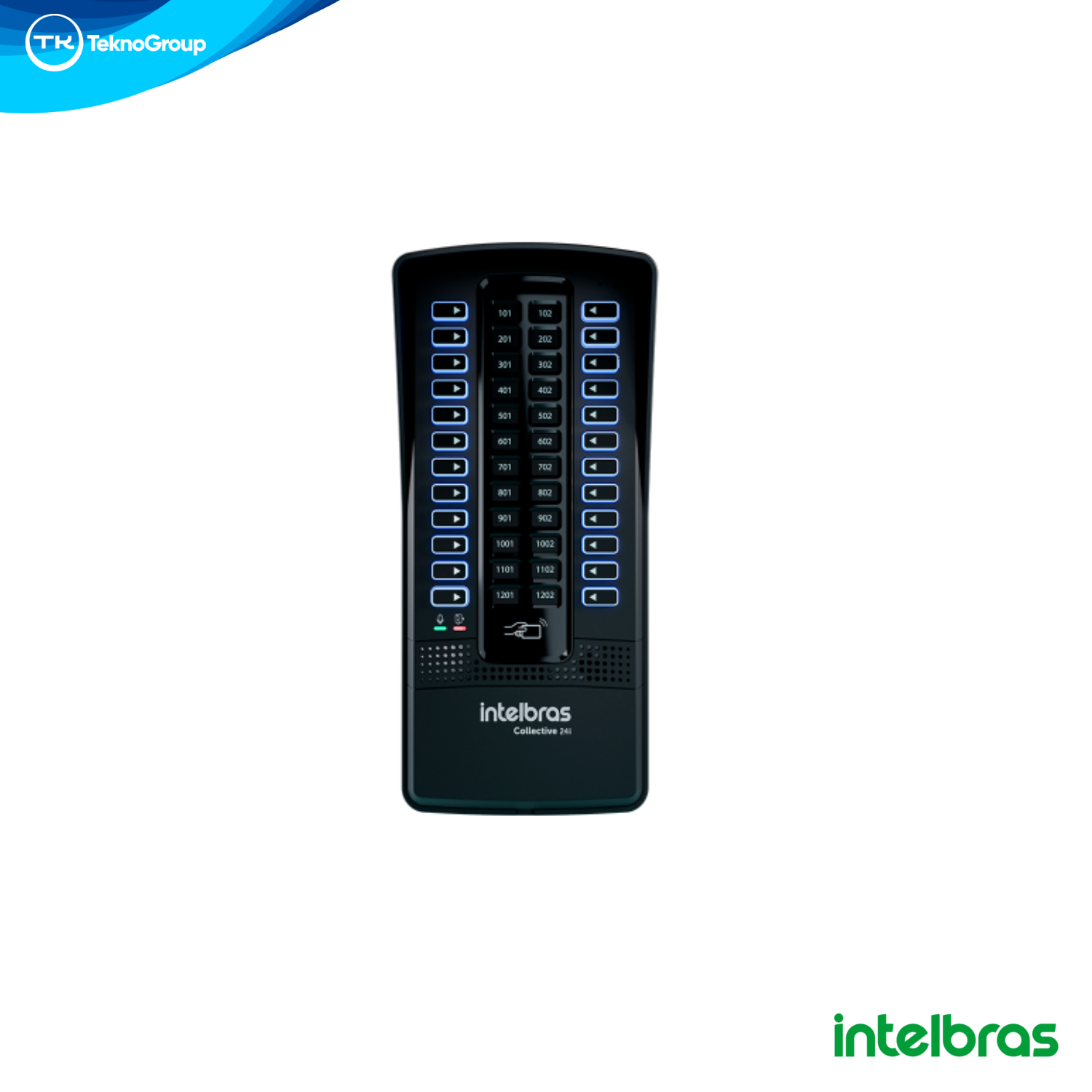 Portero Colectivo 24 Departamentos Intelbras con RFID y 2 Relés - Llamadas entre Vecinos, Entradas para 2 Sensores y 2 Pulsadores