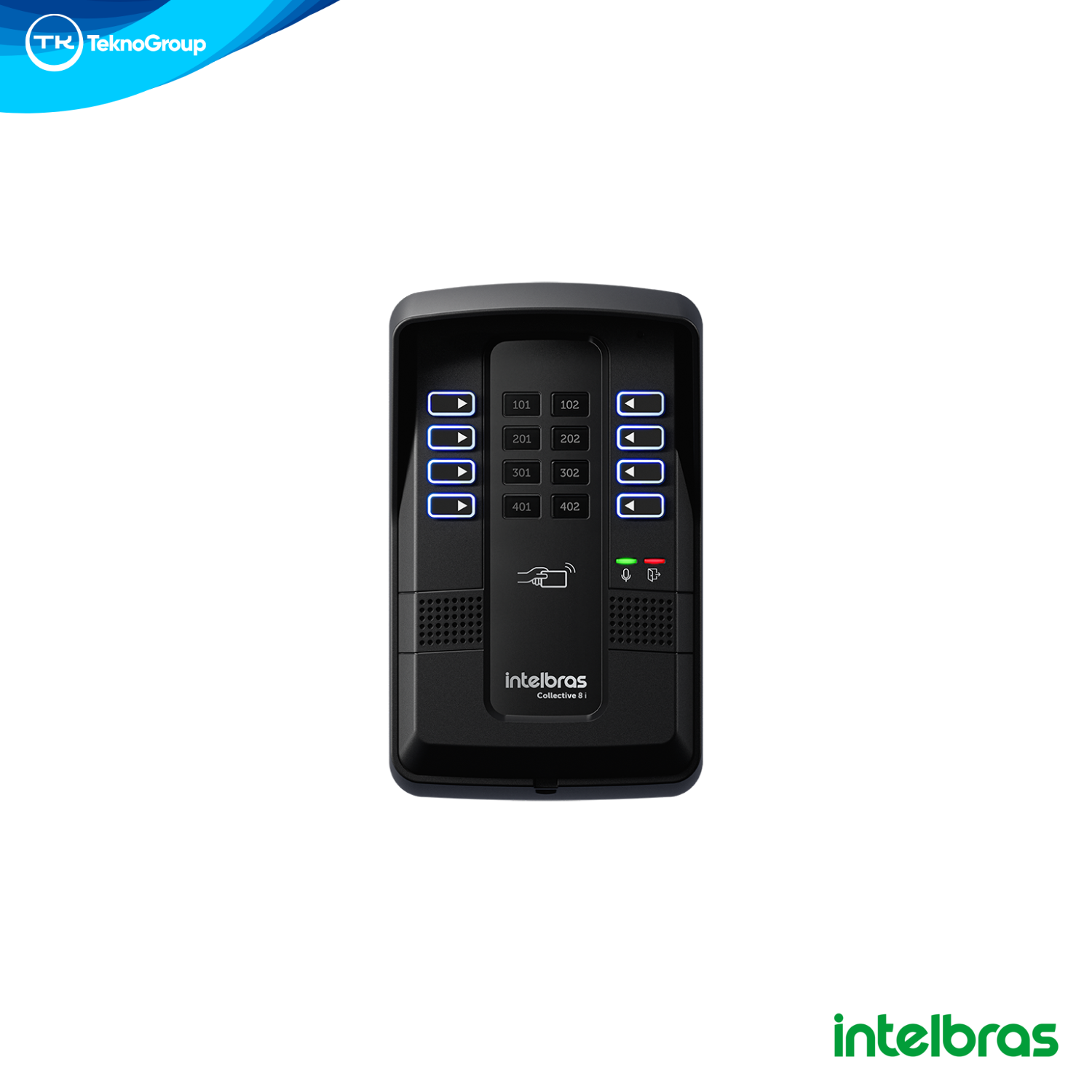 Portero Colectivo 8 Departamentos Intelbras con RFID y 2 Relés - Llamadas entre Vecinos, Entradas para 2 Sensores y 2 Pulsadores