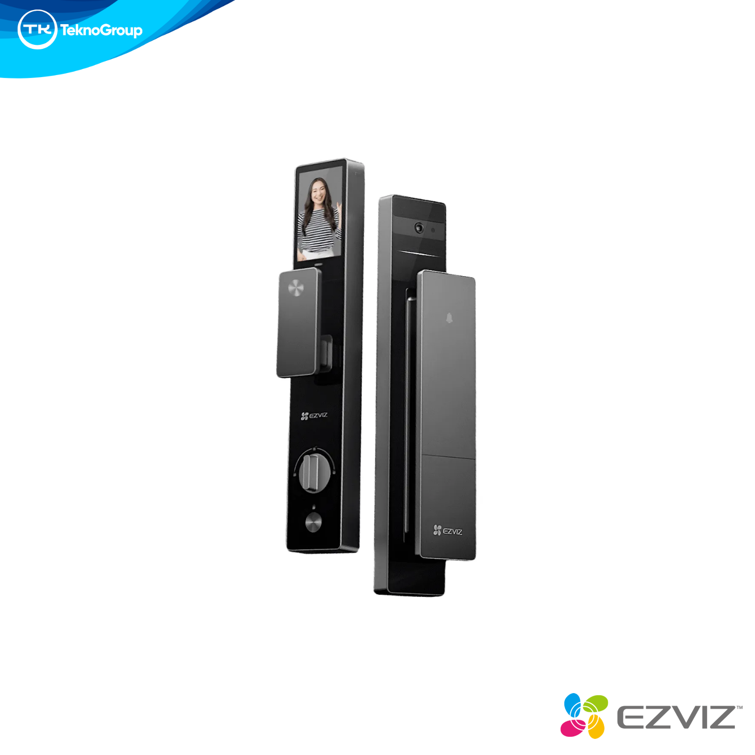 Cerradura Inteligente Wi-Fi Unilock EZVIZ - Timbre Video 1080p, Pantalla Color, Huella, Código, App y Batería Recargable