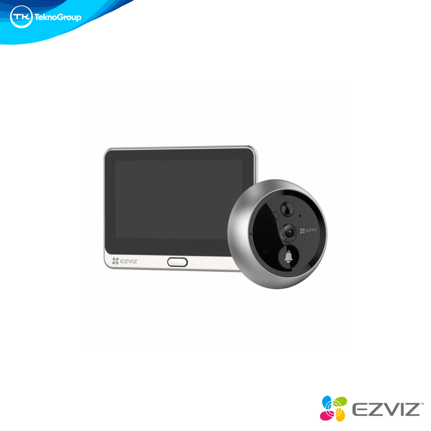 Portero Visor Wi-Fi EZVIZ DP2 1080p - Pantalla Táctil 4.3", Ángulo 166°, IA Humana, IR 5m, Zinc y Batería 4600mAh
