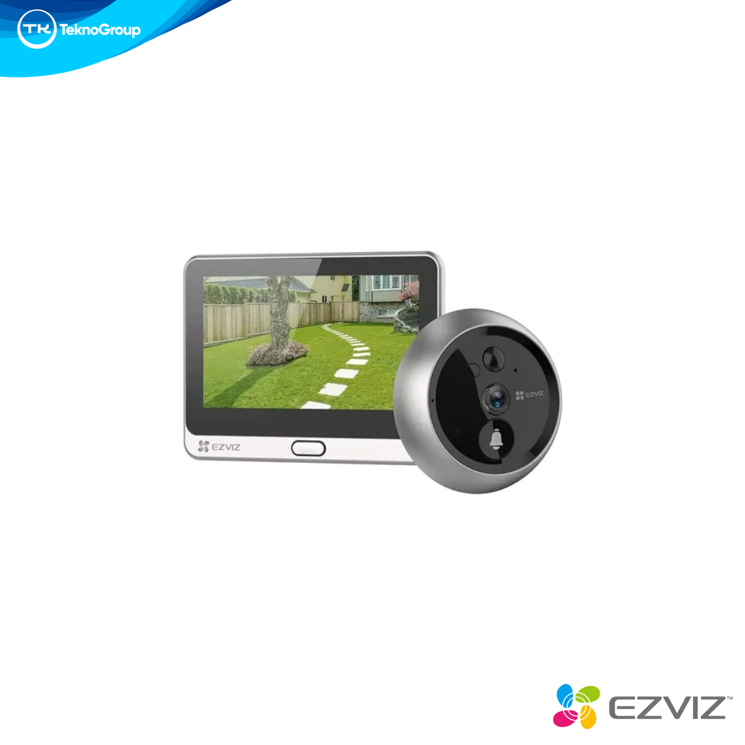 Mirilla Digital Wi-Fi EZVIZ DP2 2K - Pantalla Táctil 4.3", Ángulo 166°, IR 5m, Batería 4600mAh, H.265 y MicroSD 512GB
