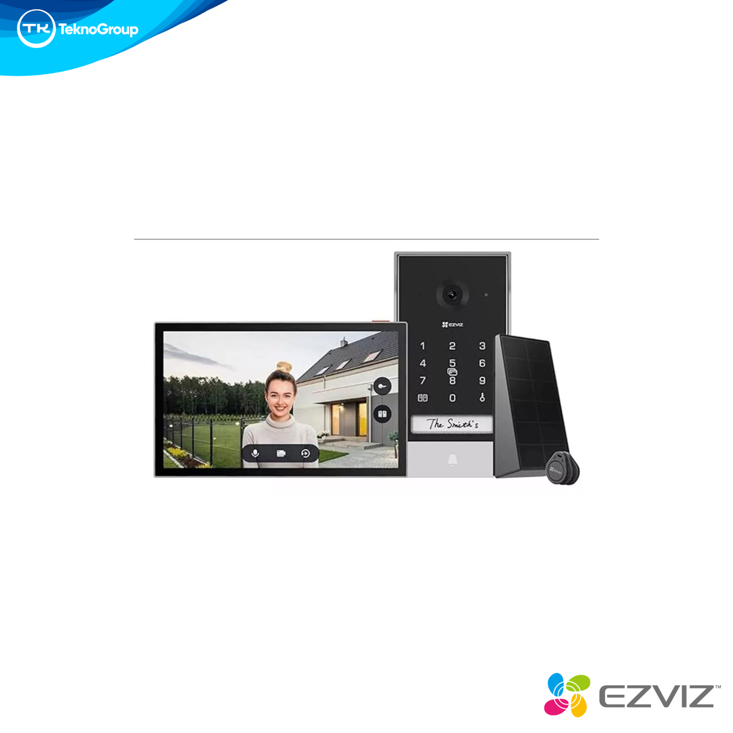 Videoportero Solar Wi-Fi EZVIZ EP7 2K - Pantalla Táctil 7", Panel Solar, Abre Puerta y Portón, IP65 y MicroSD 512GB