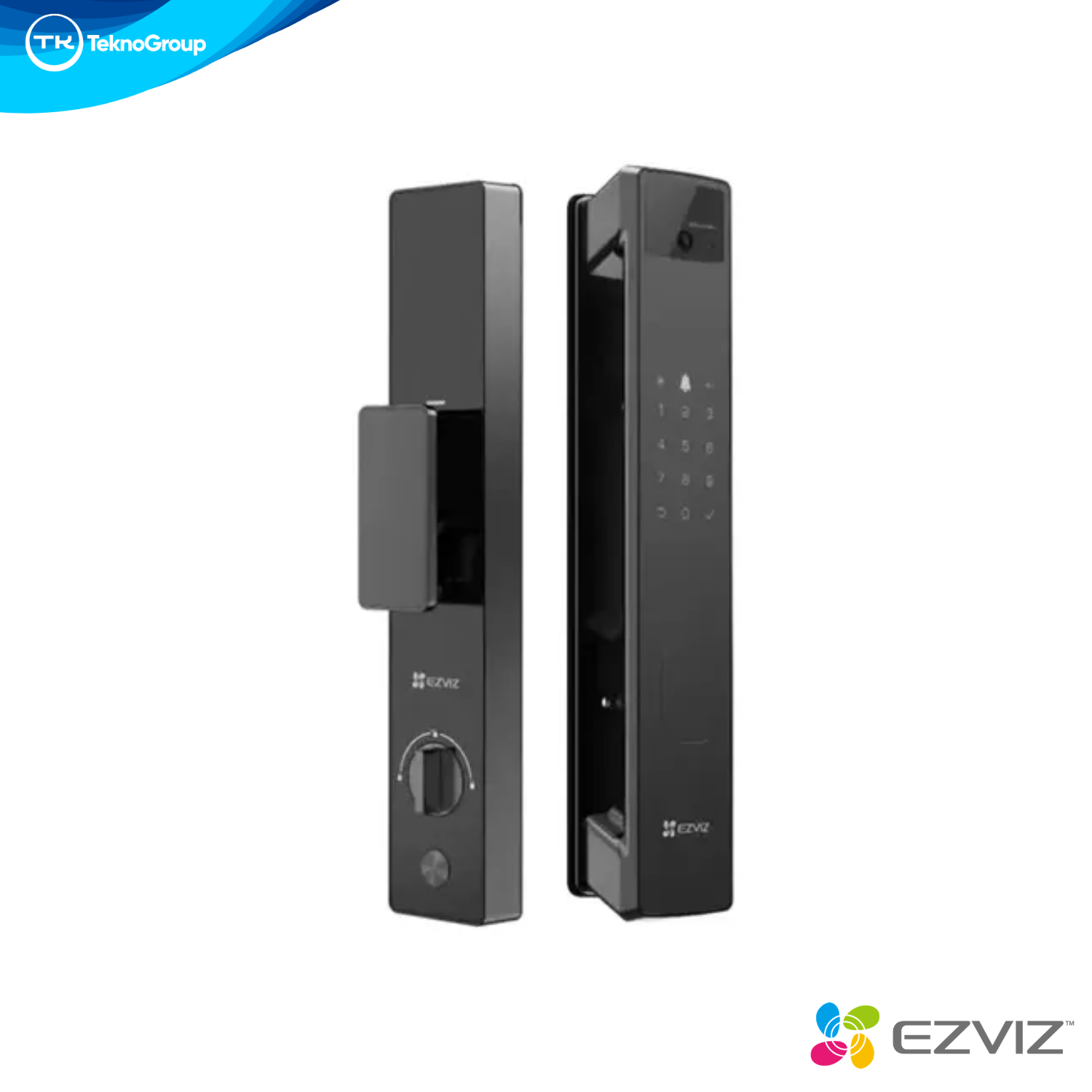 Cerradura Inteligente Wi-Fi EZVIZ - Face ID 3D, Vena Palma, Huella, Pantalla IPS 4", Cámara 162°, Batería y App