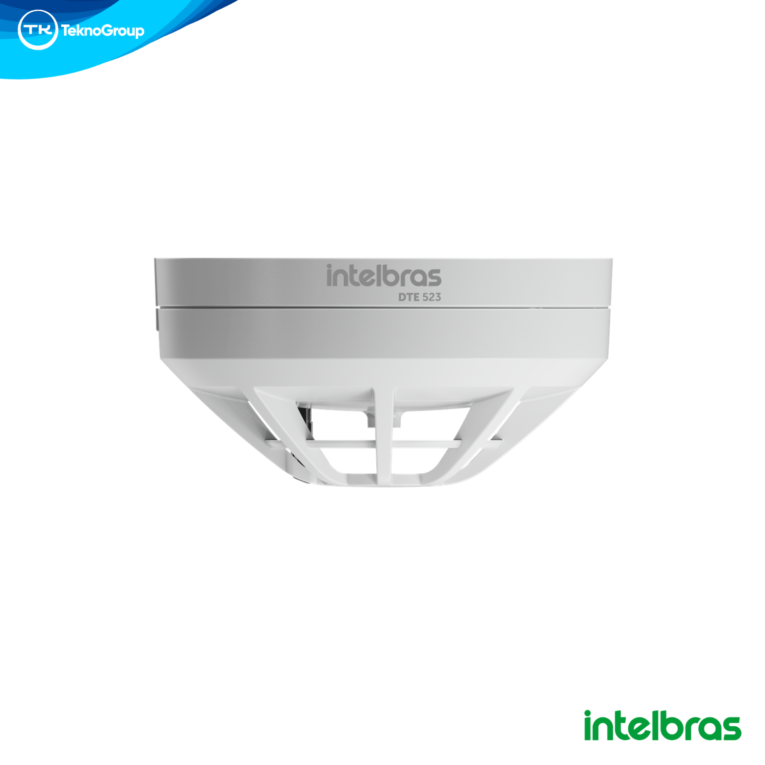 Detector de Temperatura Direccionable 2 Hilos Intelbras 24V con Base Incluida - Detección Fija 54°C y Termovelocimétrica, Salida LED Auxiliar