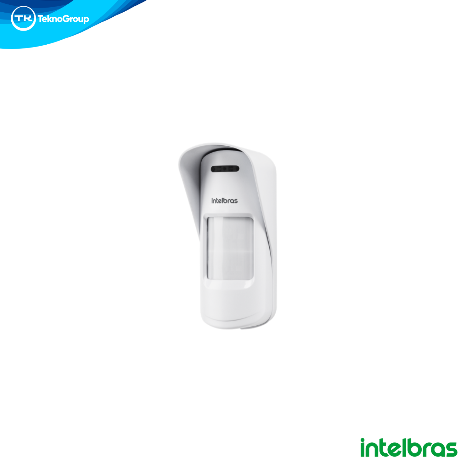 Sensor Inalámbrico Exterior Doble PIR Intelbras - Cobertura 110° y 12m, Pet Inmune 30kg, Antena de Largo Alcance y Soporte Incluido