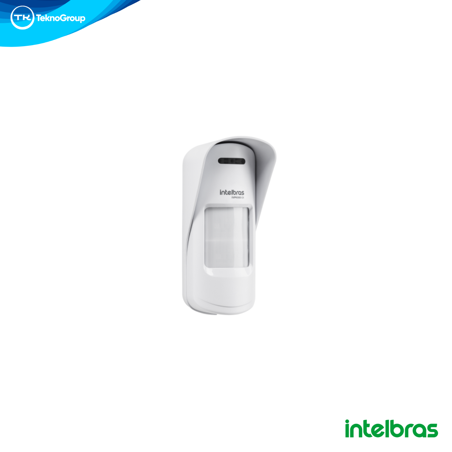 Sensor Inalámbrico Exterior Doble PIR Intelbras Serie 8000 - Cobertura 110° y 12m, Pet 30kg, Alcance 1000m y Batería Incluida
