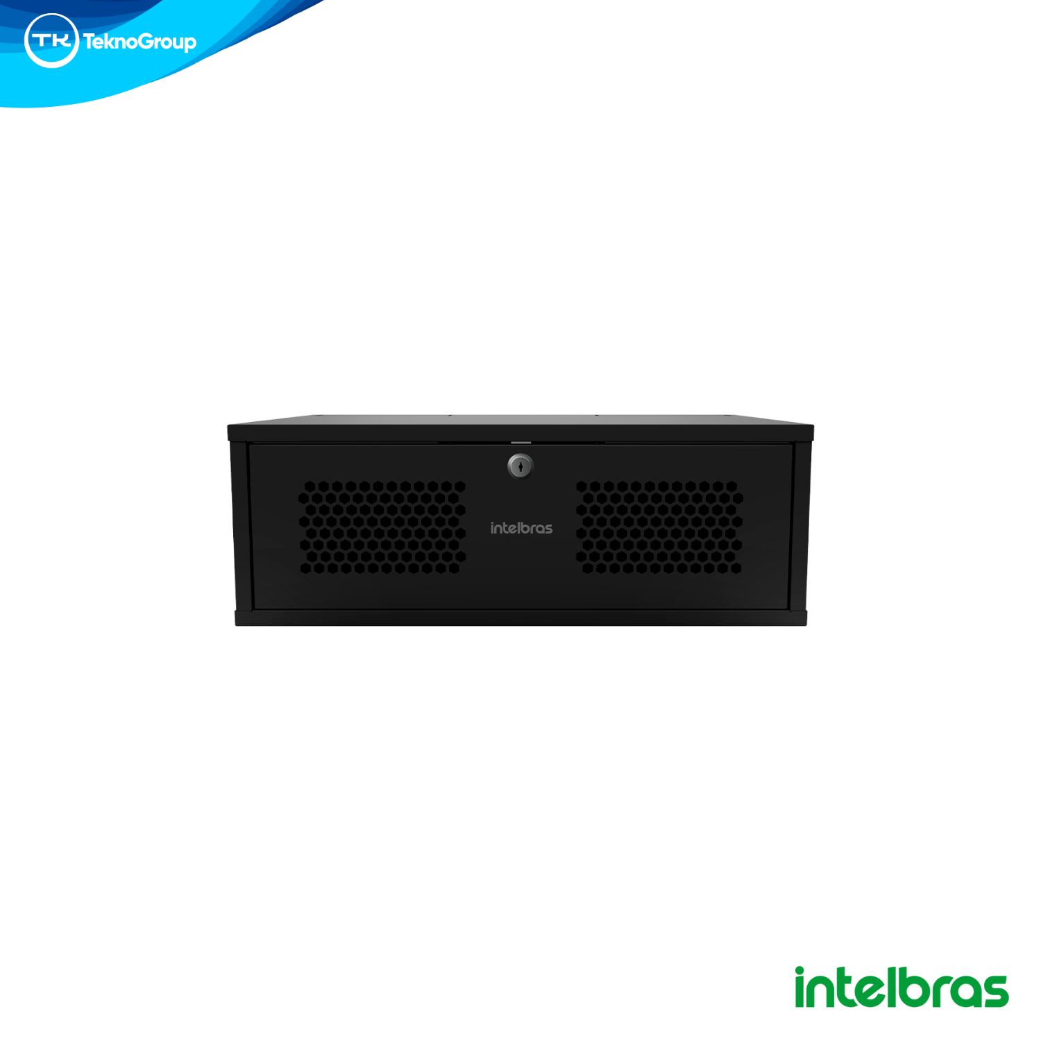 Mini Rack Mural de Pared 3U 370mm Intelbras para Redes y CCTV - Estándar 19 Pulgadas, Puerta Frontal con Cerradura y Ranuras de Ventilación