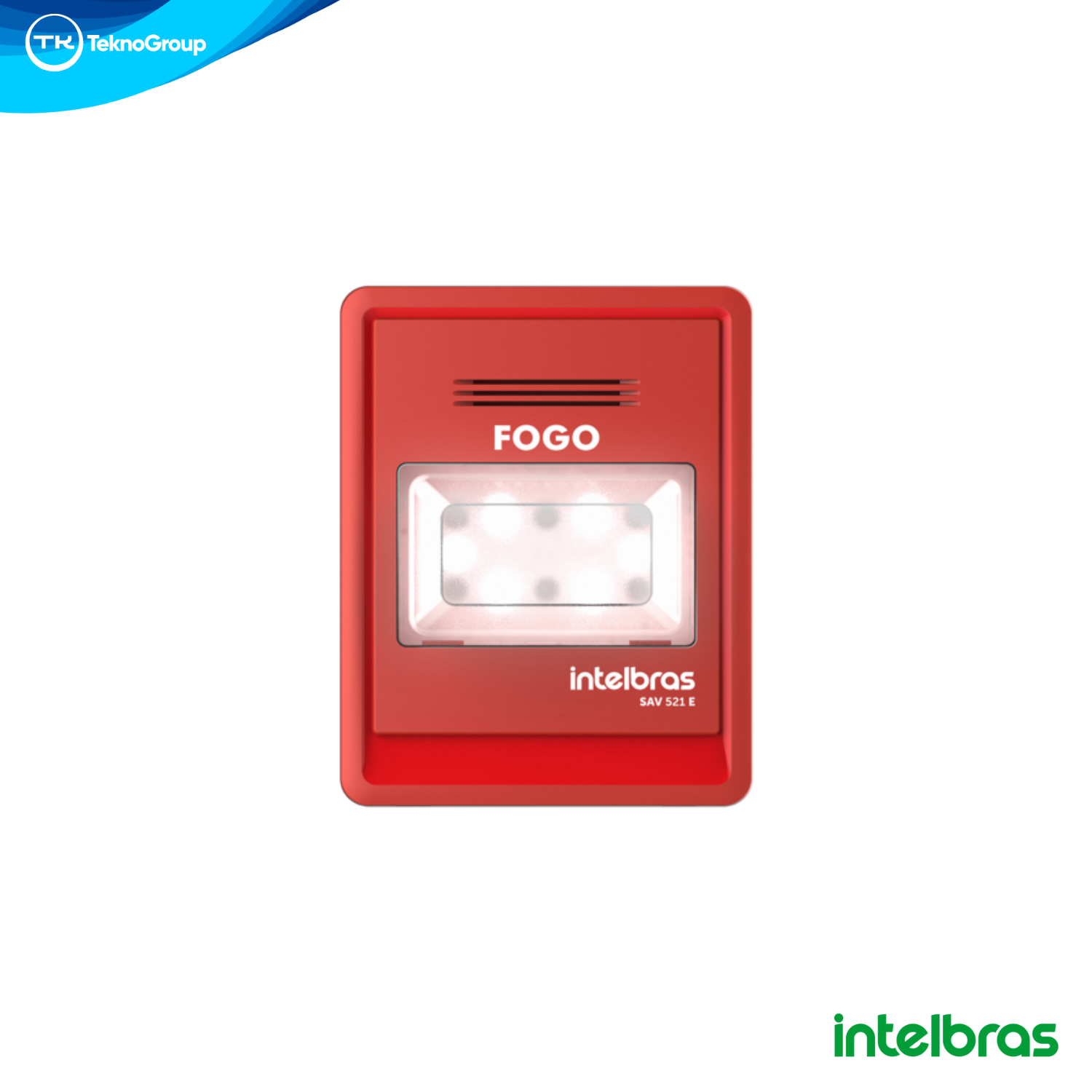 Sirena Audiovisual Direccionable Intelbras - Conexión a 4 Hilos, Bitensión 12V/24V, Señalización LED y Bajo Consumo de Corriente