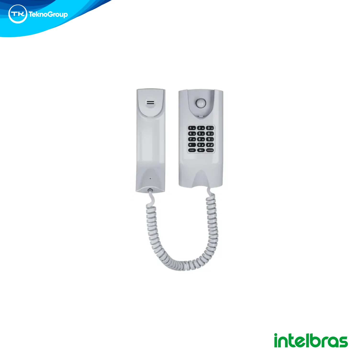 Teléfono de Pared para Portero Eléctrico Intelbras Blanco - Tecla de Portería, Apertura de Cerradura y Conexión a 2 Hilos